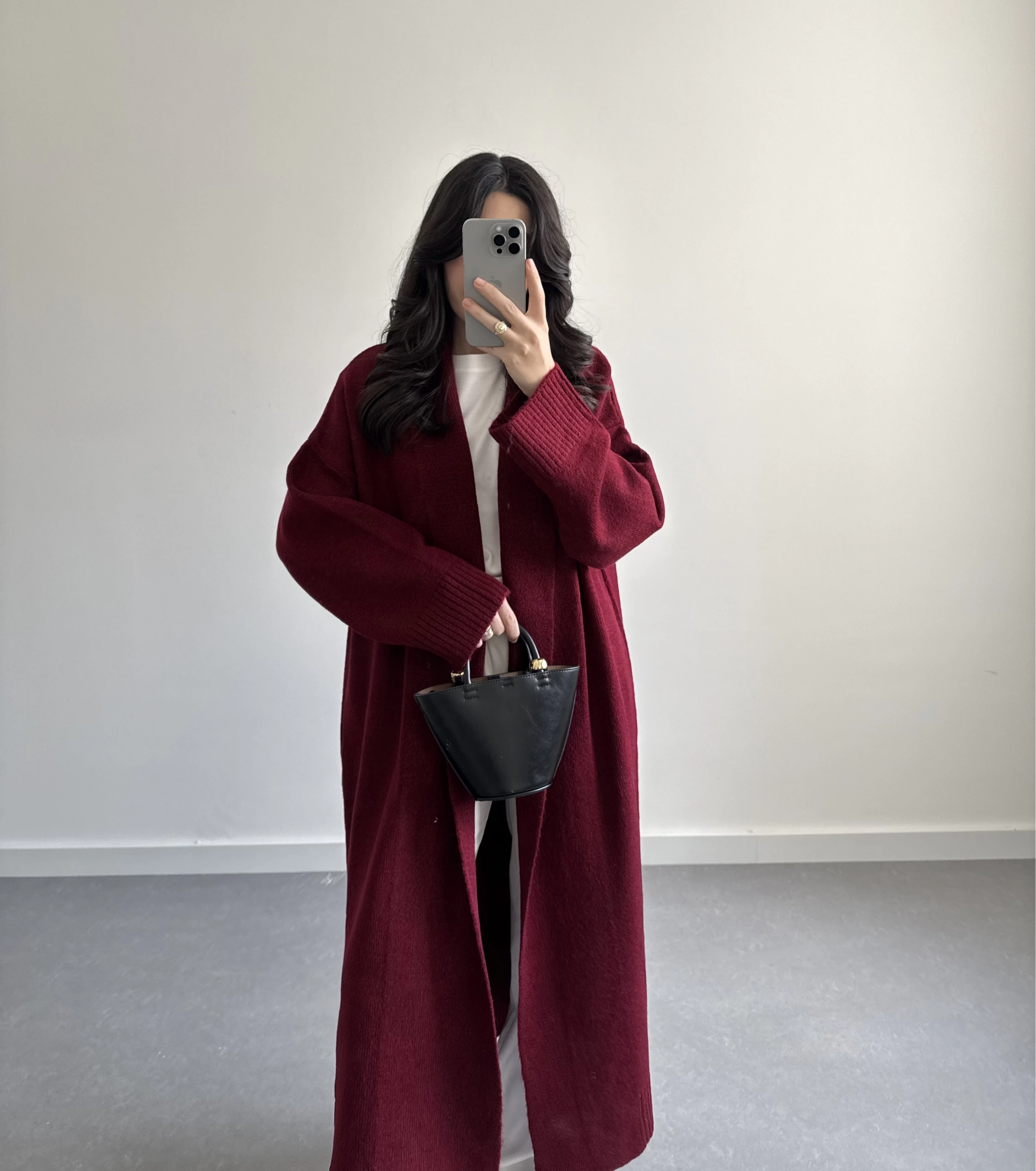 BORDO UZUN TRİKO HIRKA