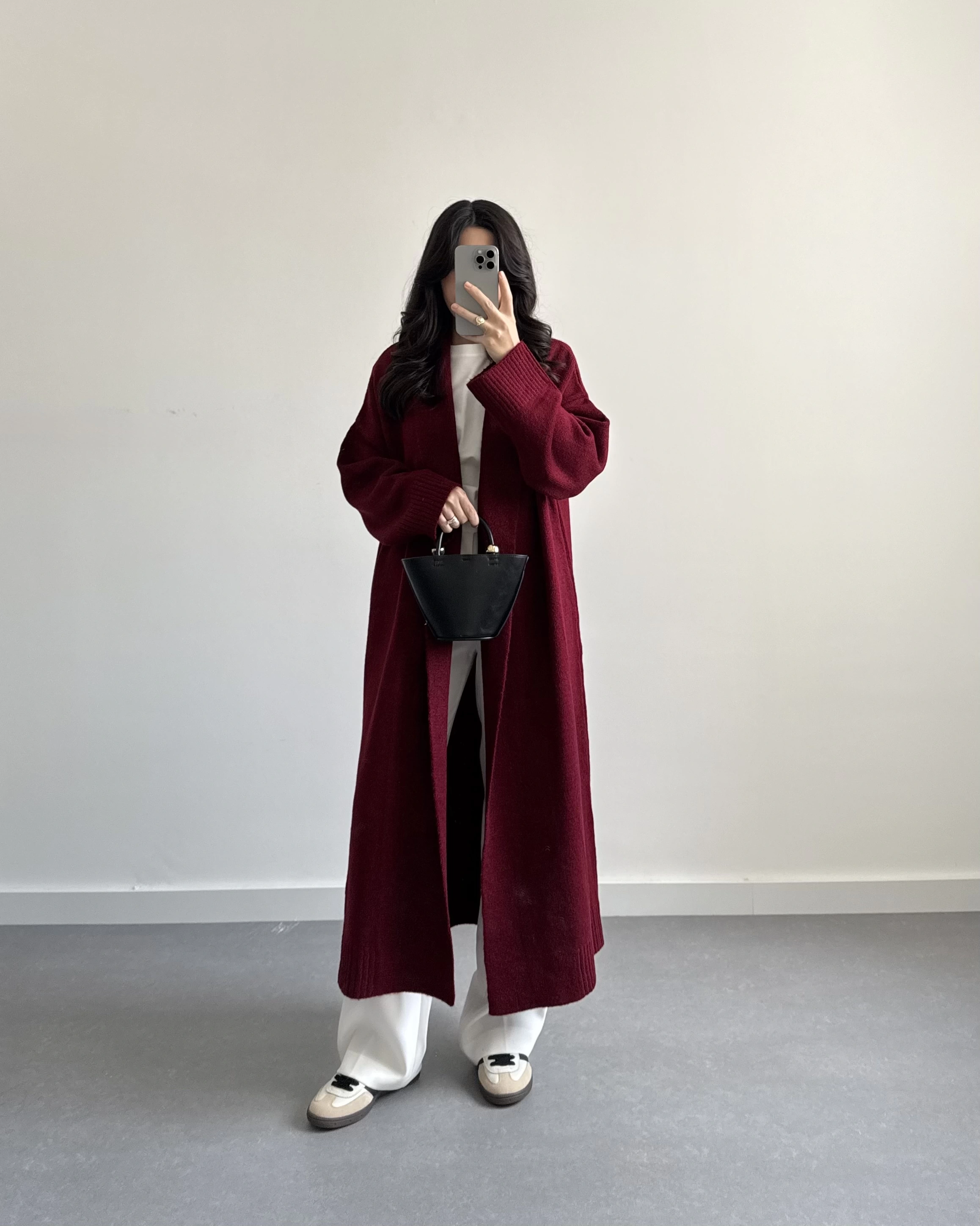 BORDO UZUN TRİKO HIRKA