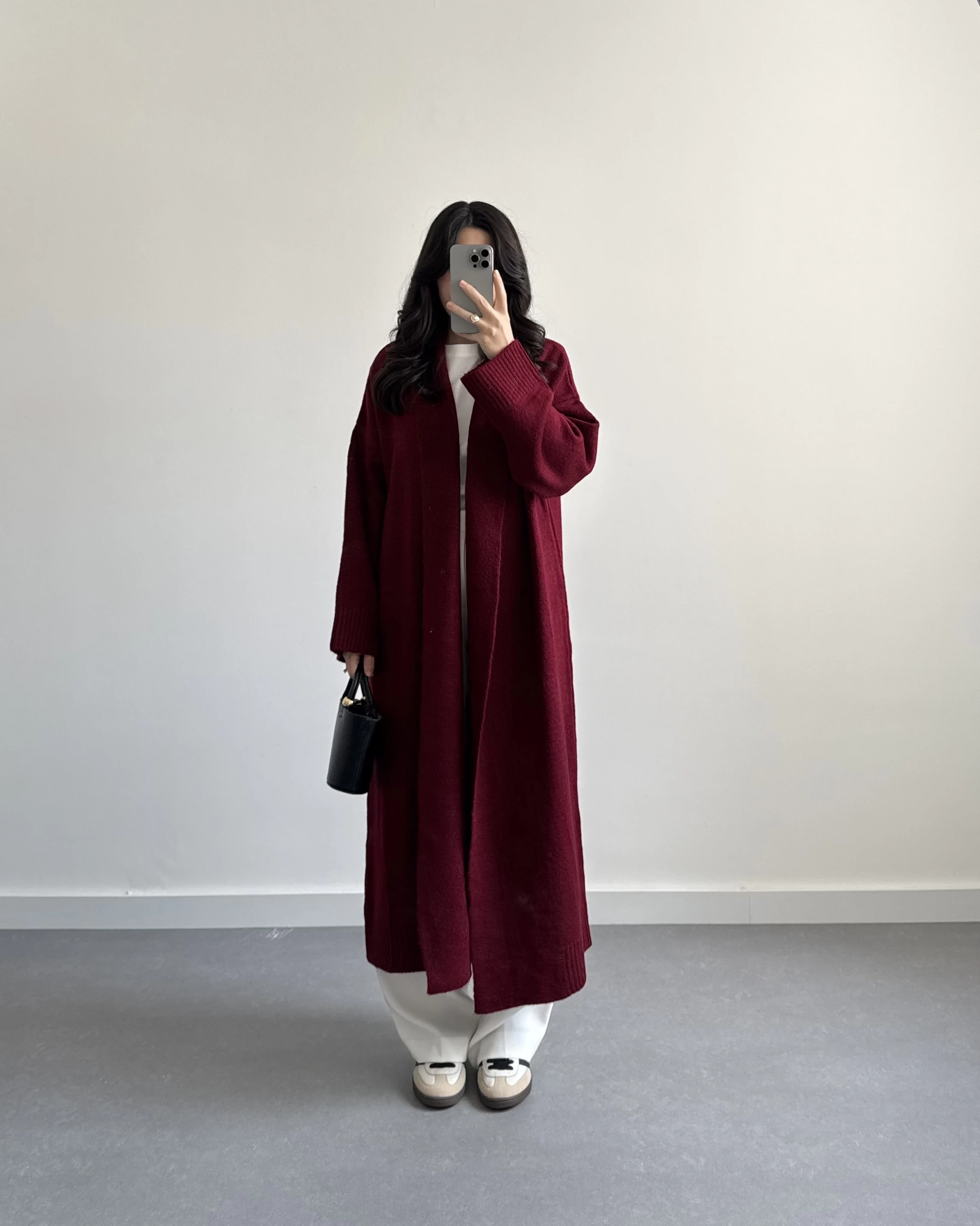 BORDO UZUN TRİKO HIRKA