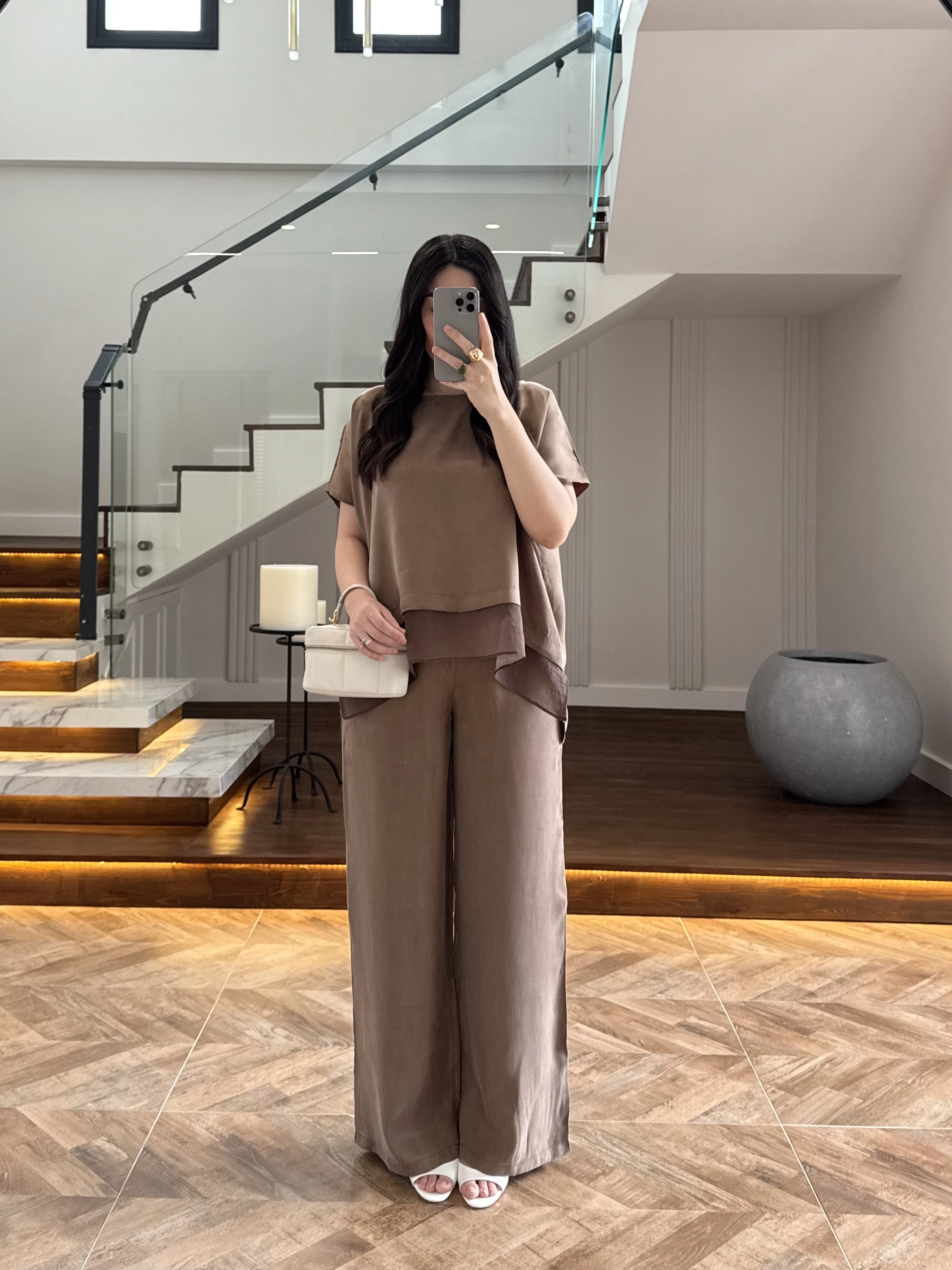 BRONZ GARNİLİ BLUZ PANTOLON TAKIM -51420