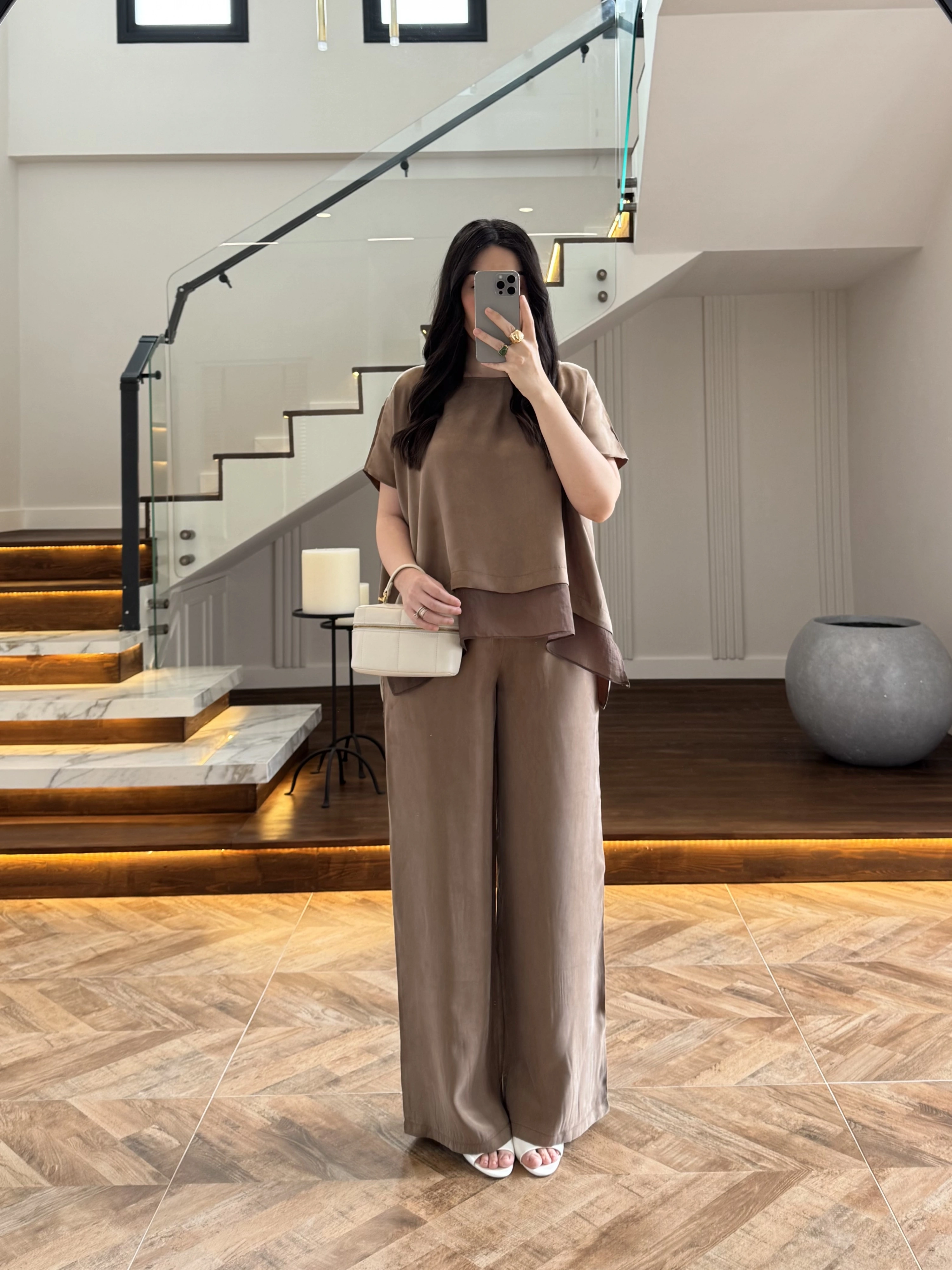 BRONZ GARNİLİ BLUZ PANTOLON TAKIM -51420