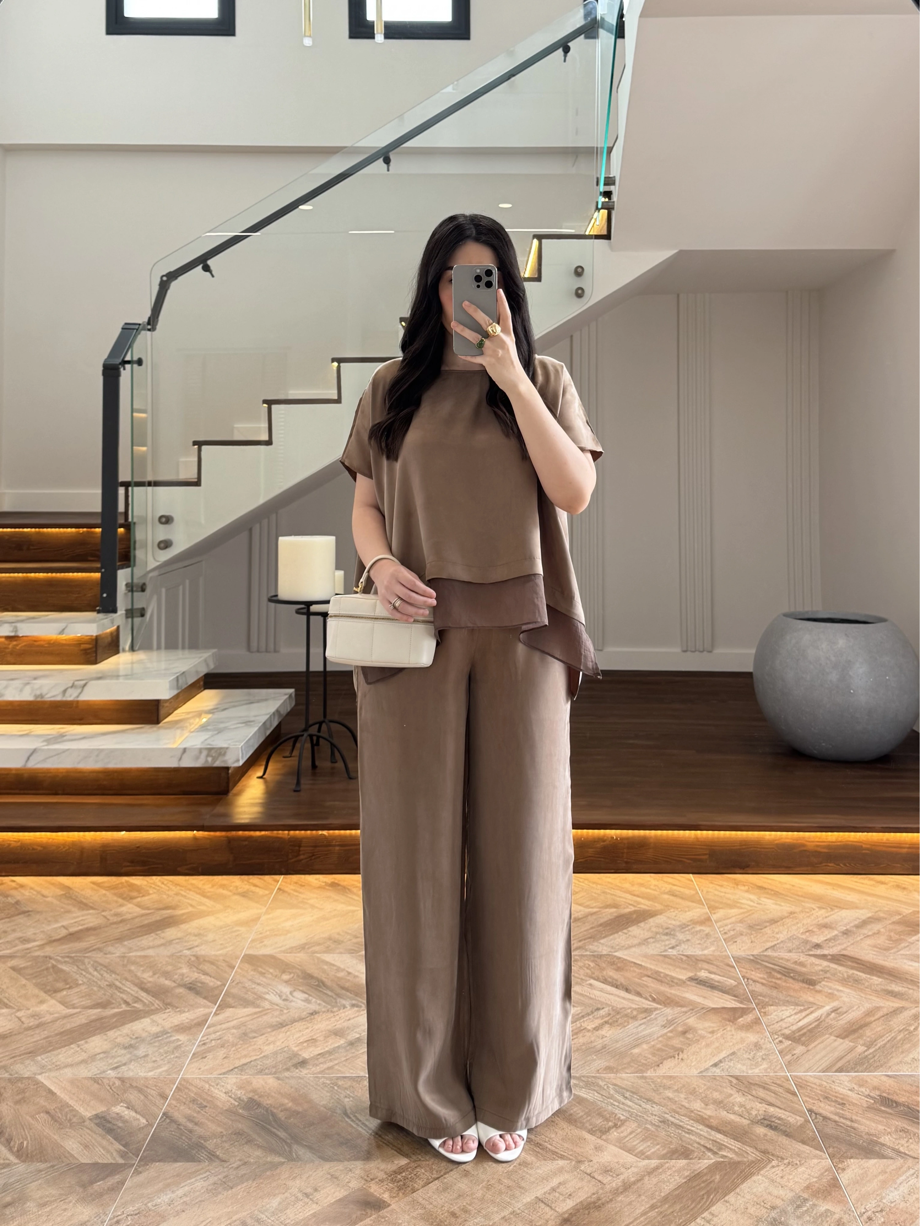 BRONZ GARNİLİ BLUZ PANTOLON TAKIM -51420