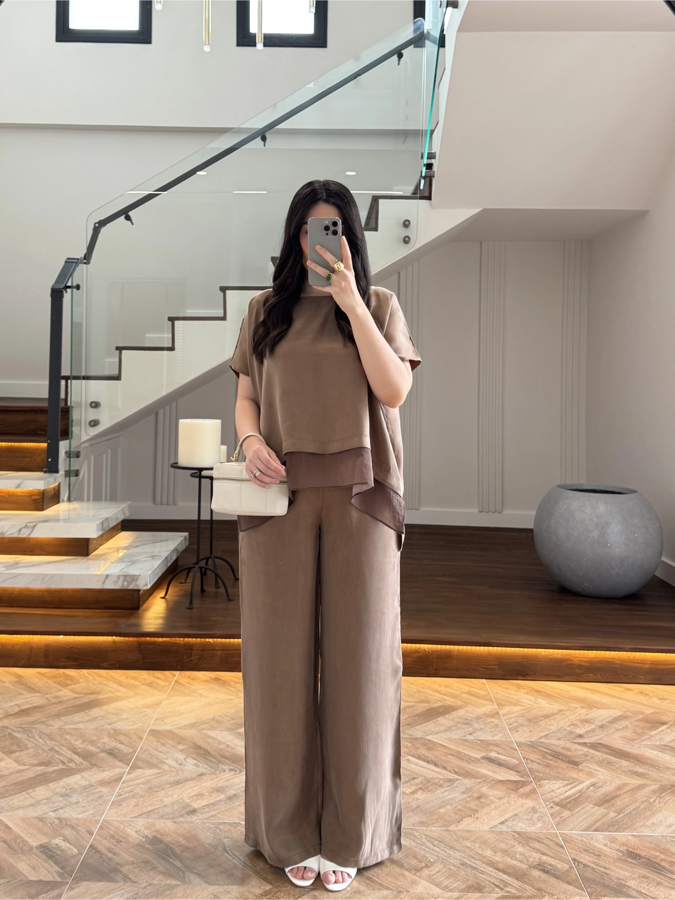 BRONZ GARNİLİ BLUZ PANTOLON TAKIM -51420