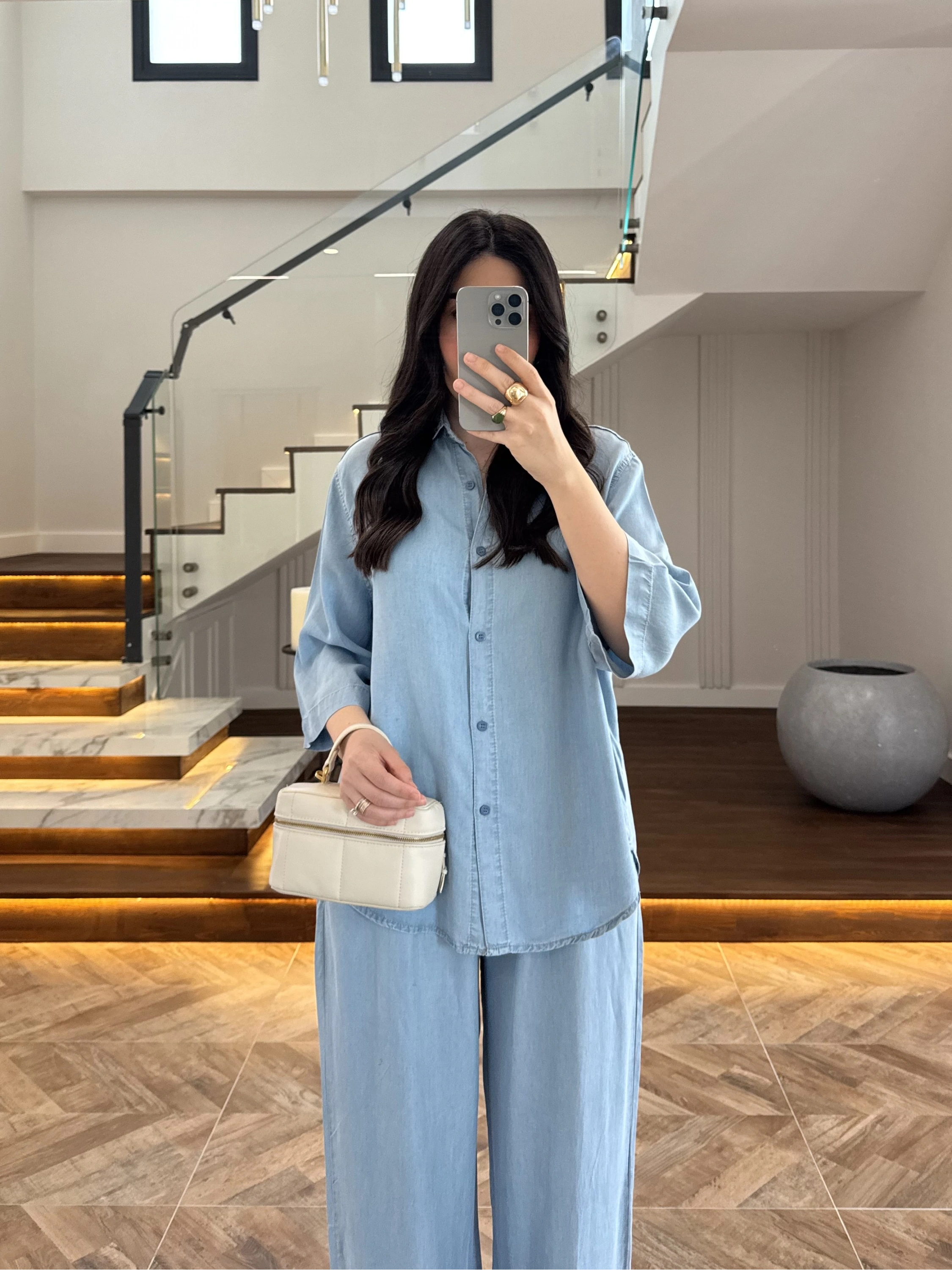 BUZ MAVİ TENCEL TAKIM -260926