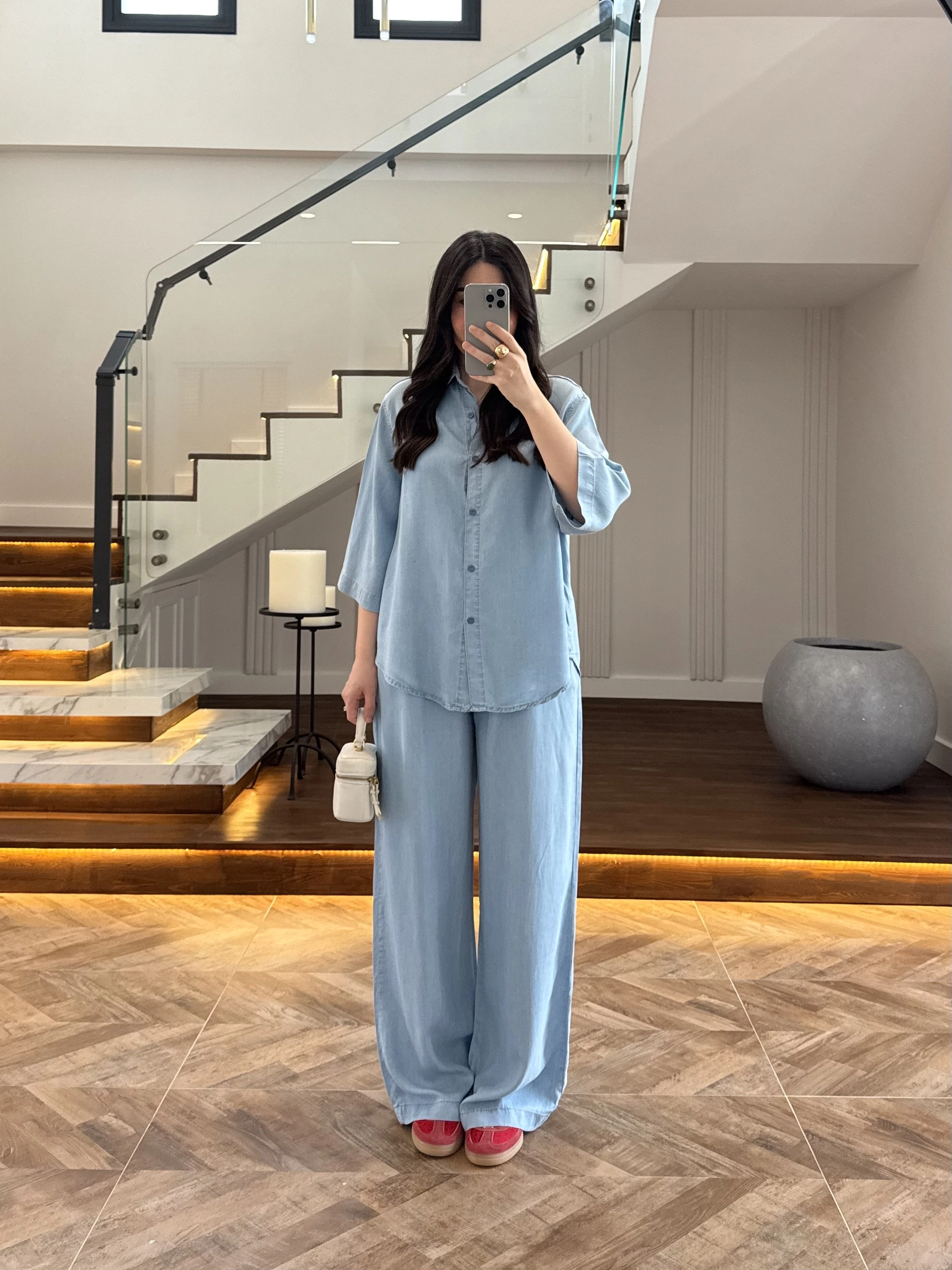 BUZ MAVİ TENCEL TAKIM -260926