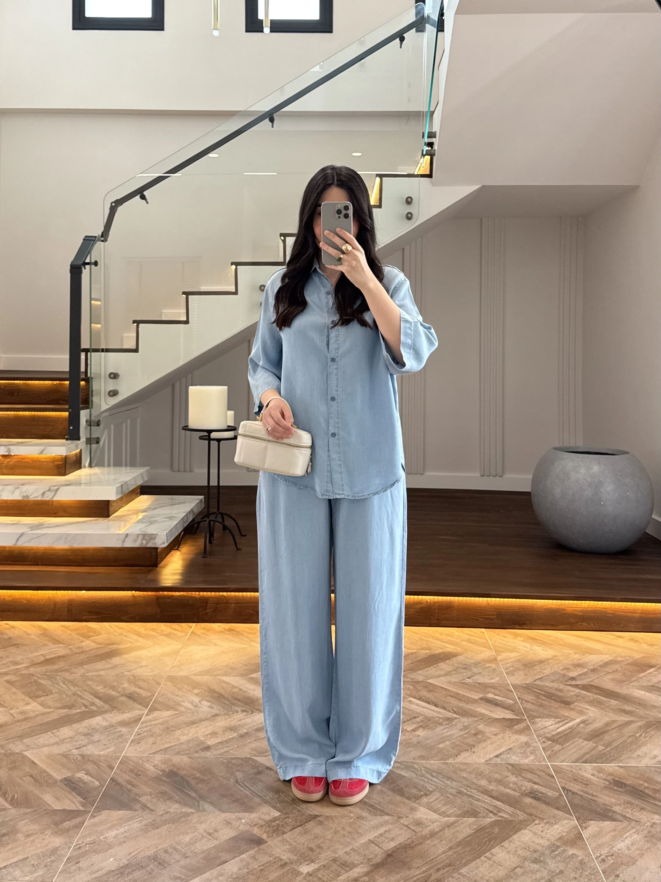 BUZ MAVİ TENCEL TAKIM -260926