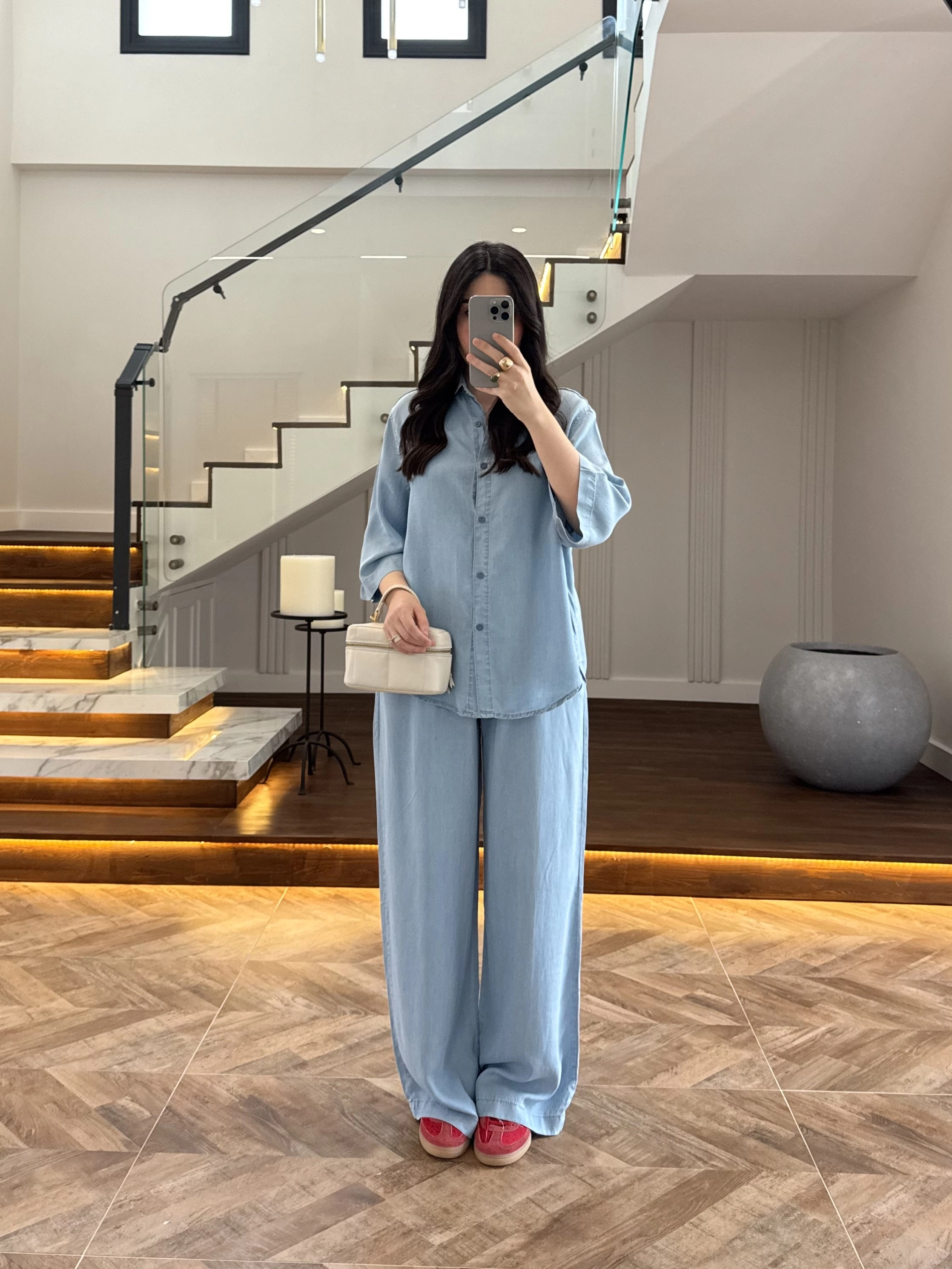 BUZ MAVİ TENCEL TAKIM -260926