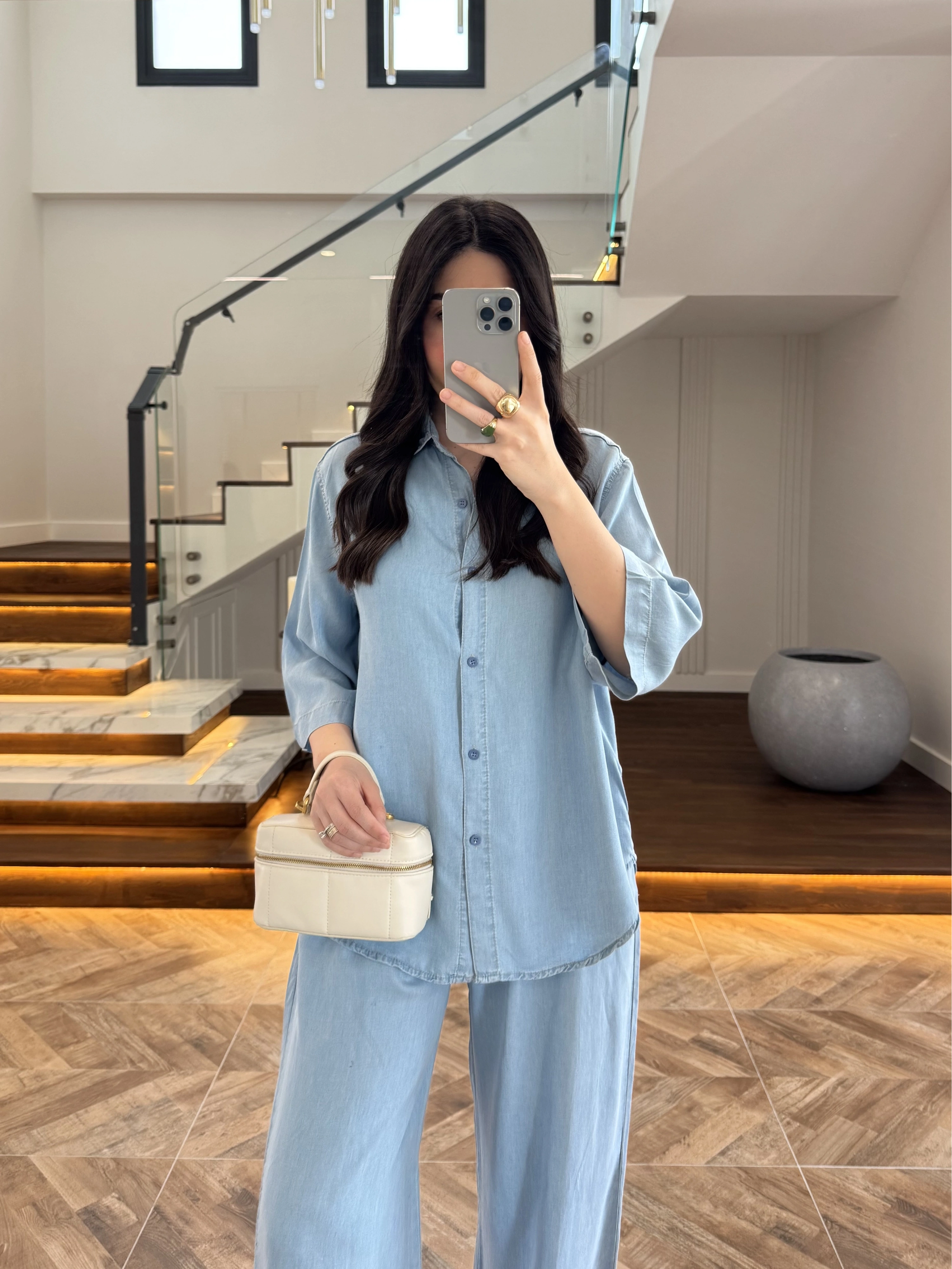 BUZ MAVİ TENCEL TAKIM -260926