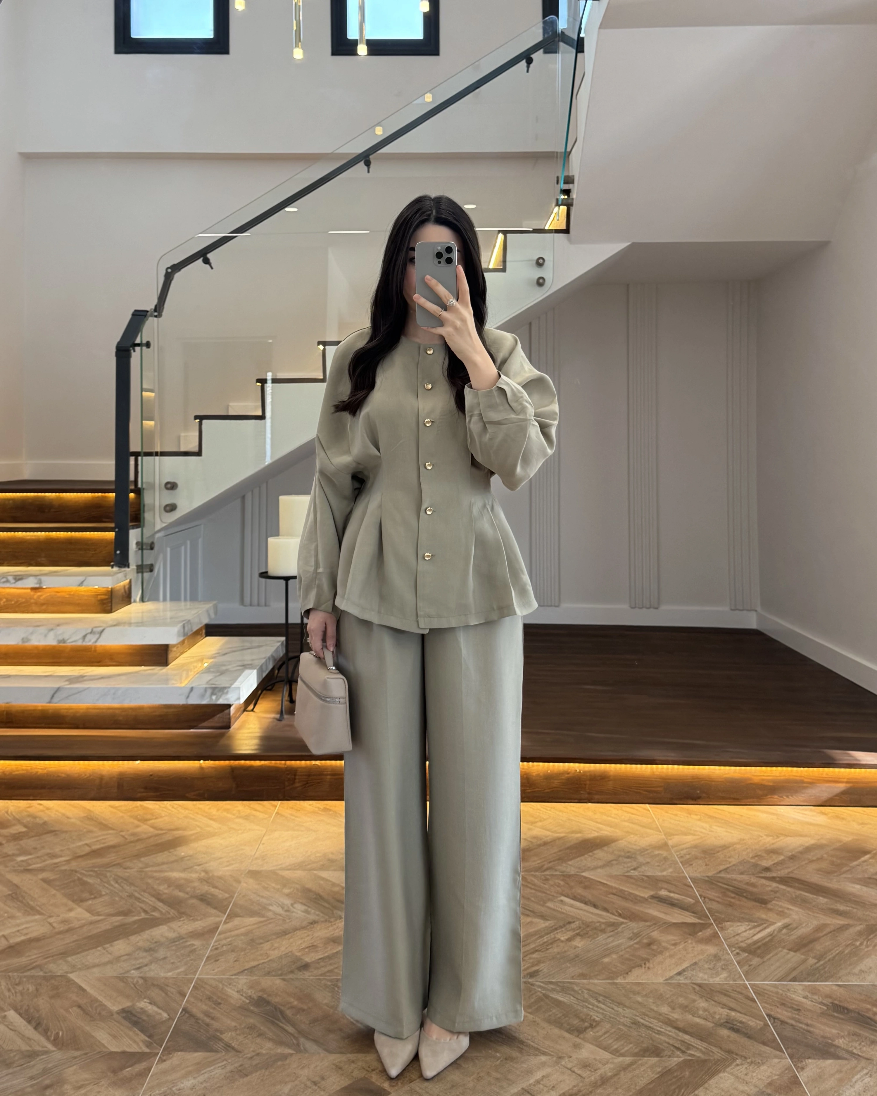 ÇAĞLA GOLD DÜĞMELİ PİLELİ TAKIM -8930