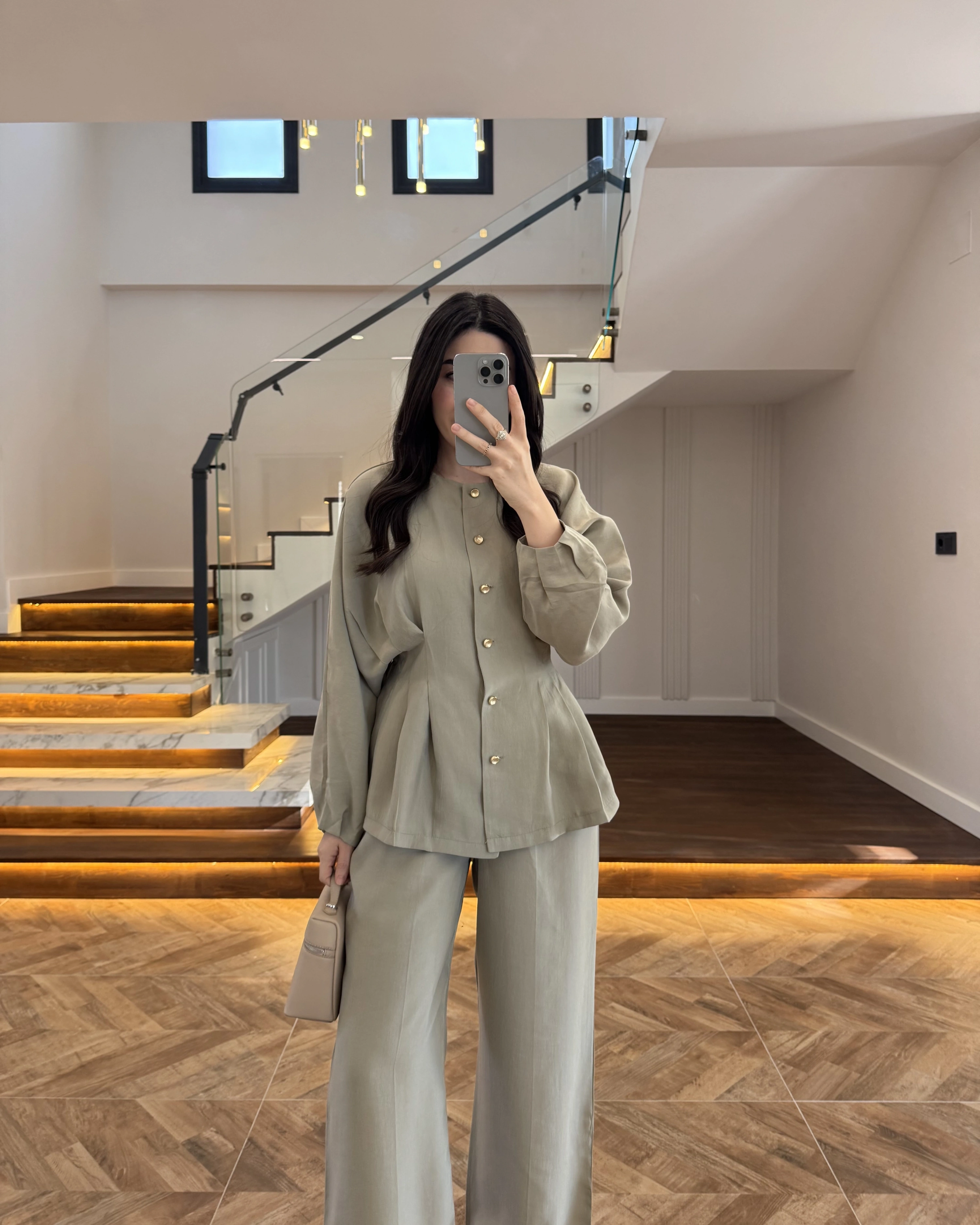 ÇAĞLA GOLD DÜĞMELİ PİLELİ TAKIM -8930