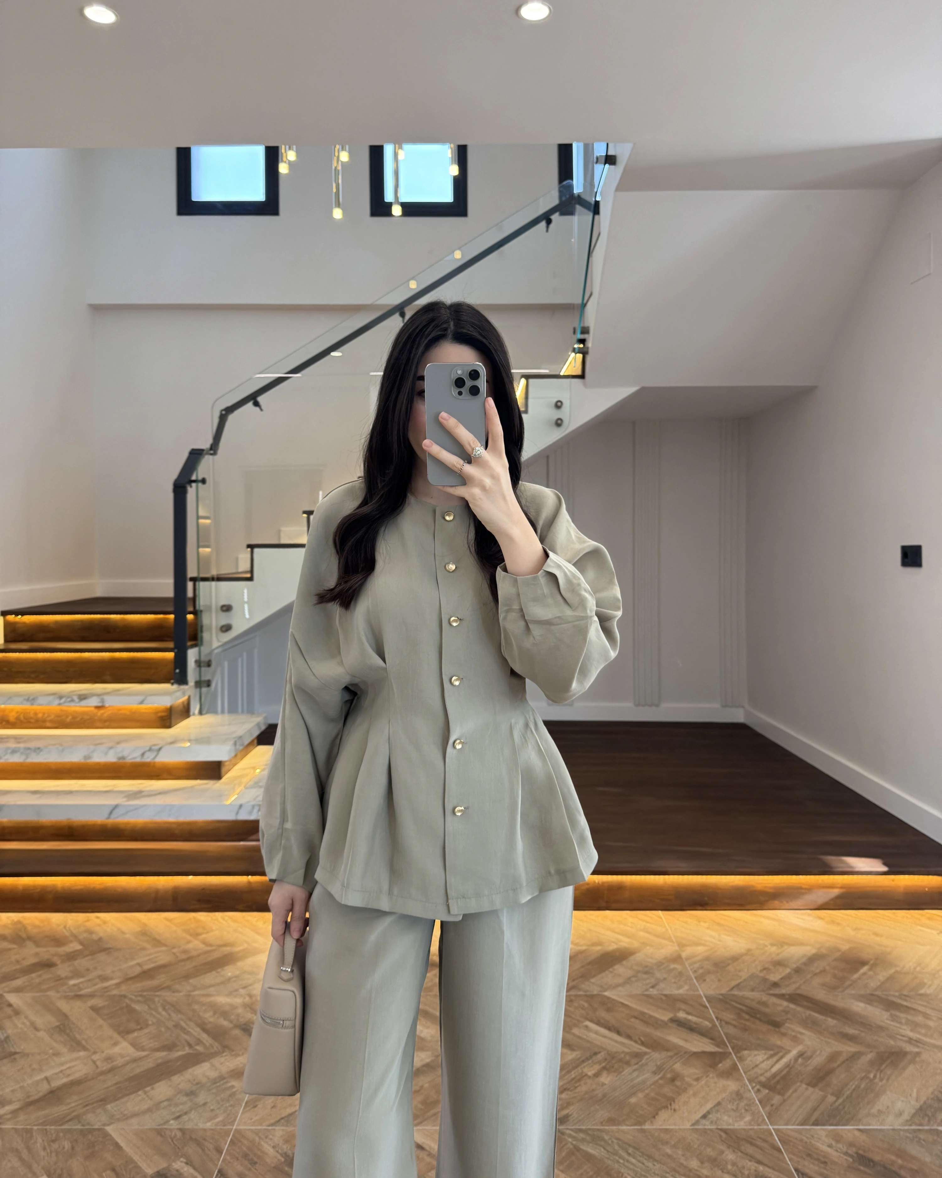 ÇAĞLA GOLD DÜĞMELİ PİLELİ TAKIM -8930