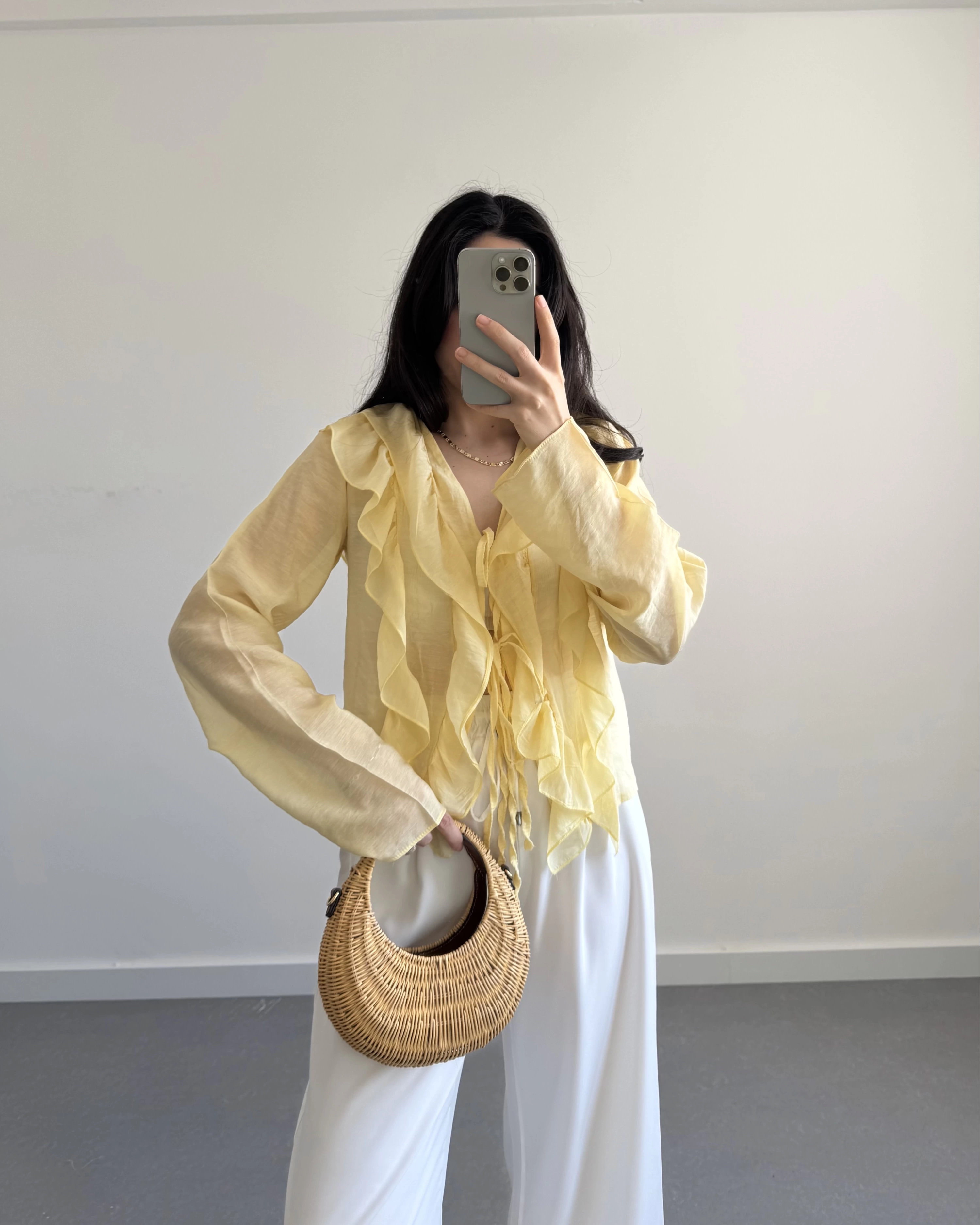 CLARA SARI FIRFIRLI GÖMLEK