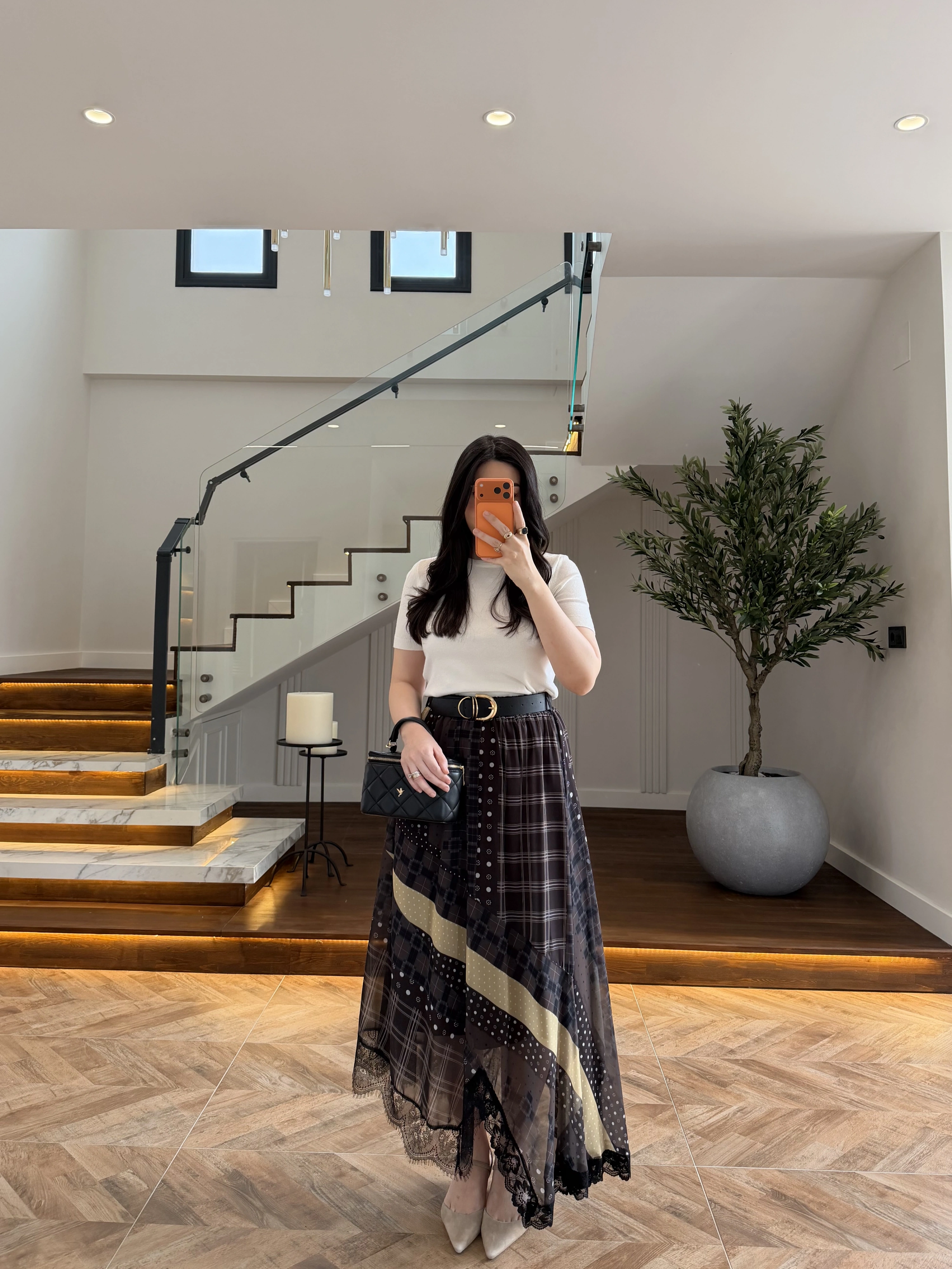 ÇOK RENKLİ KEMERLİ DANTELLİ ETEK-3502