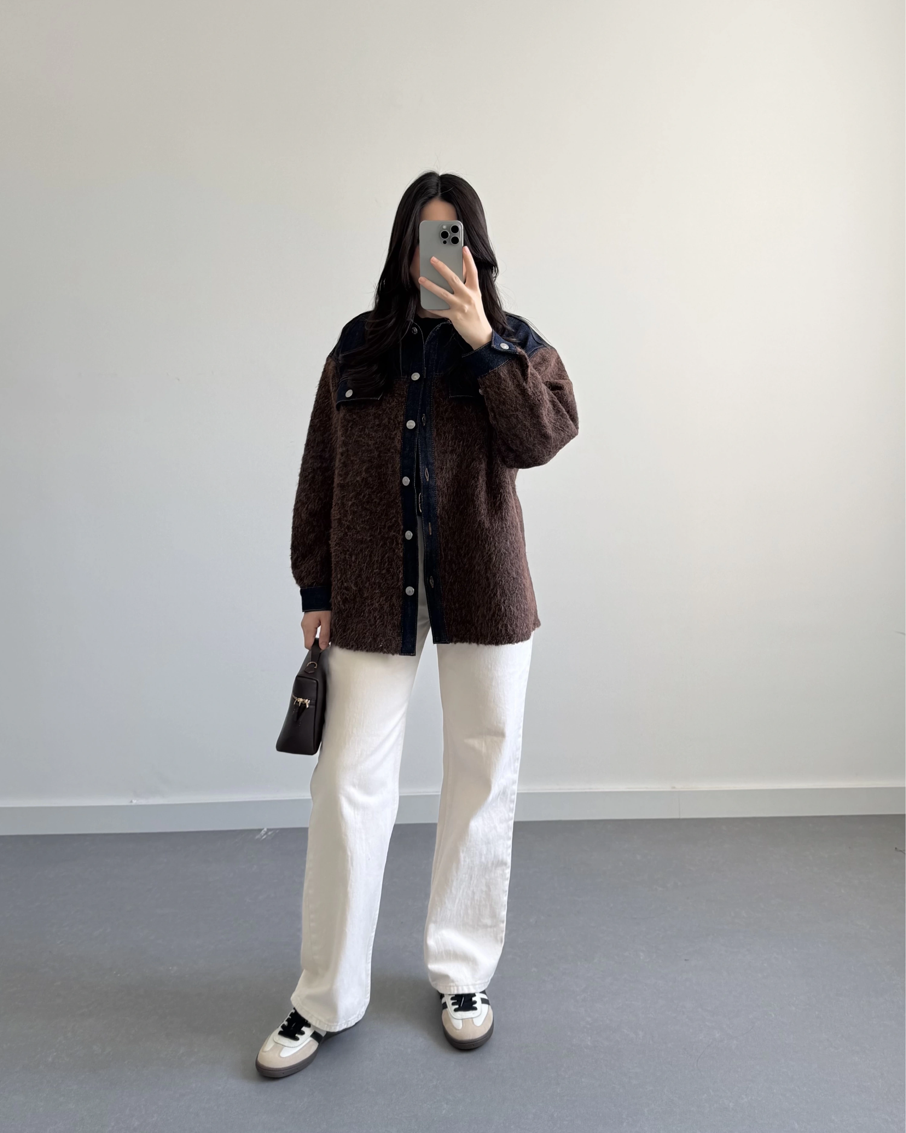 DENİM BUKLET CEKET KAHVE