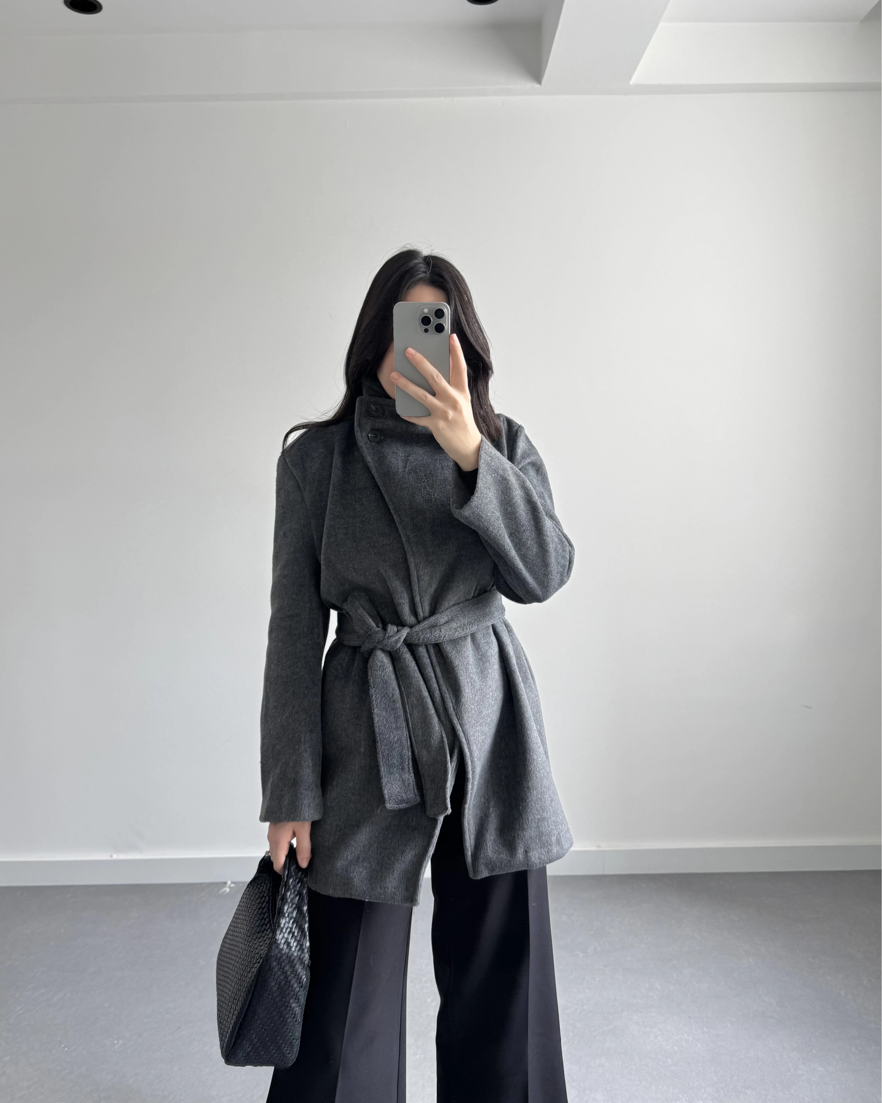 DİK YAKA KAŞE KABAN ANTRASİT