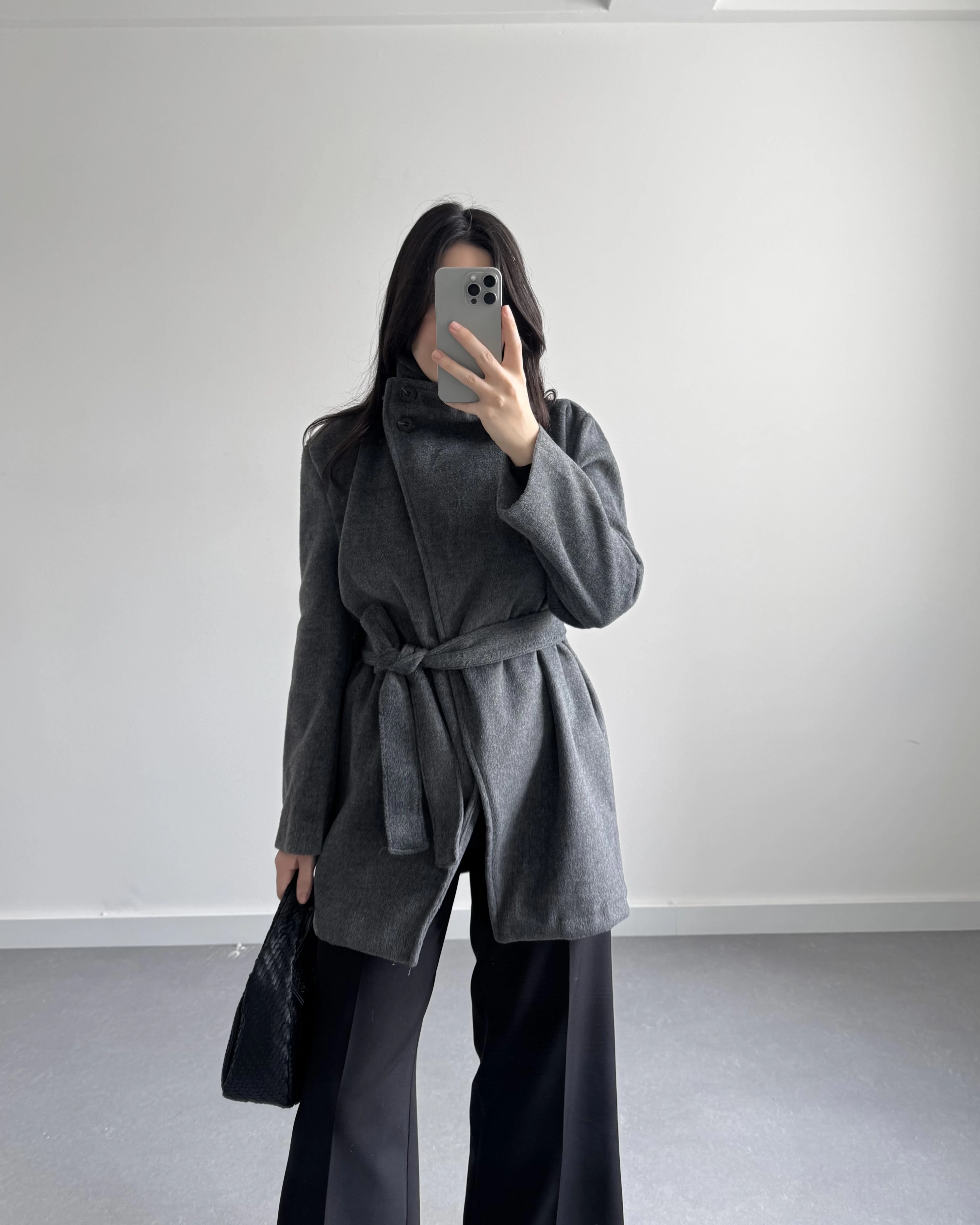 DİK YAKA KAŞE KABAN ANTRASİT