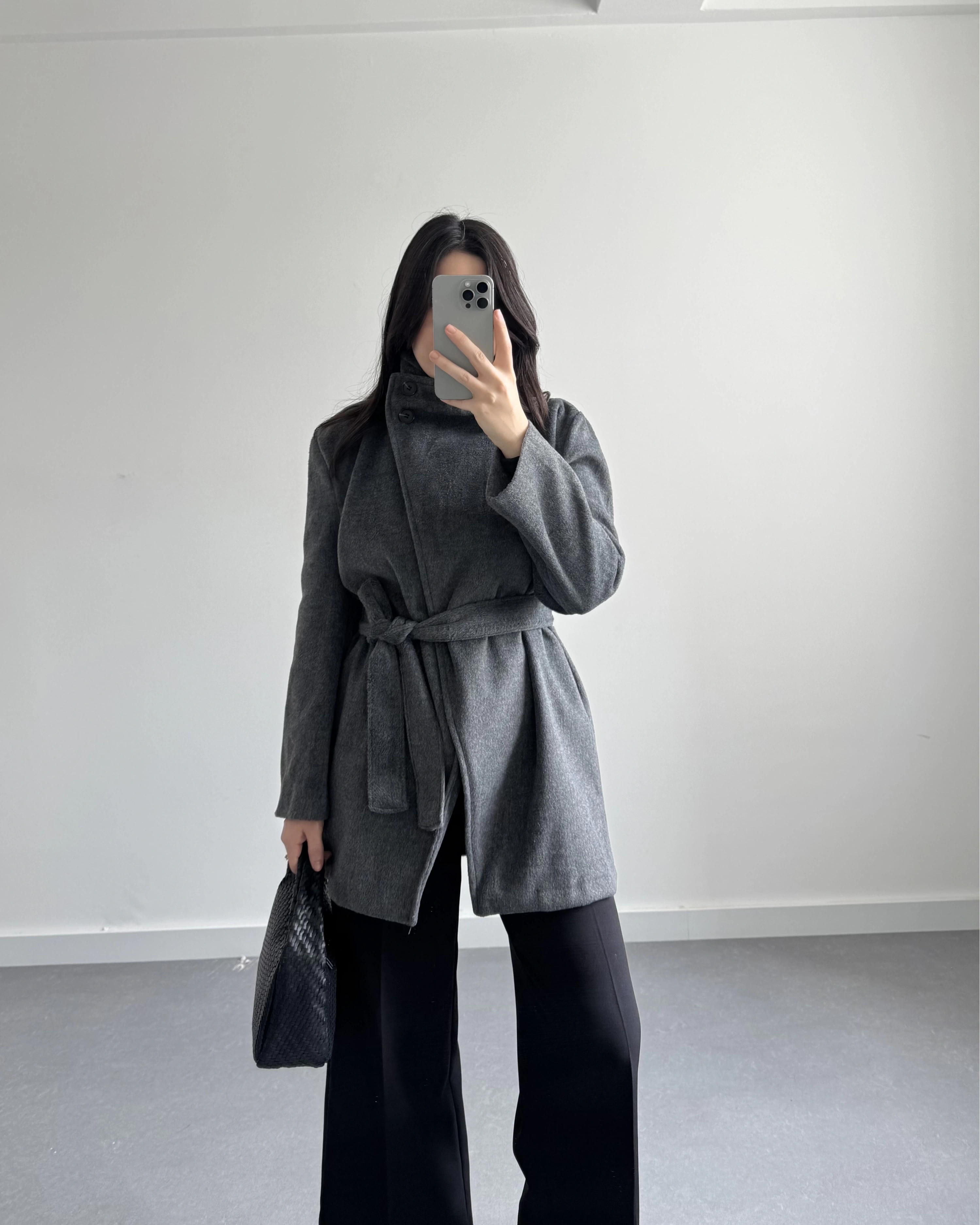 DİK YAKA KAŞE KABAN ANTRASİT