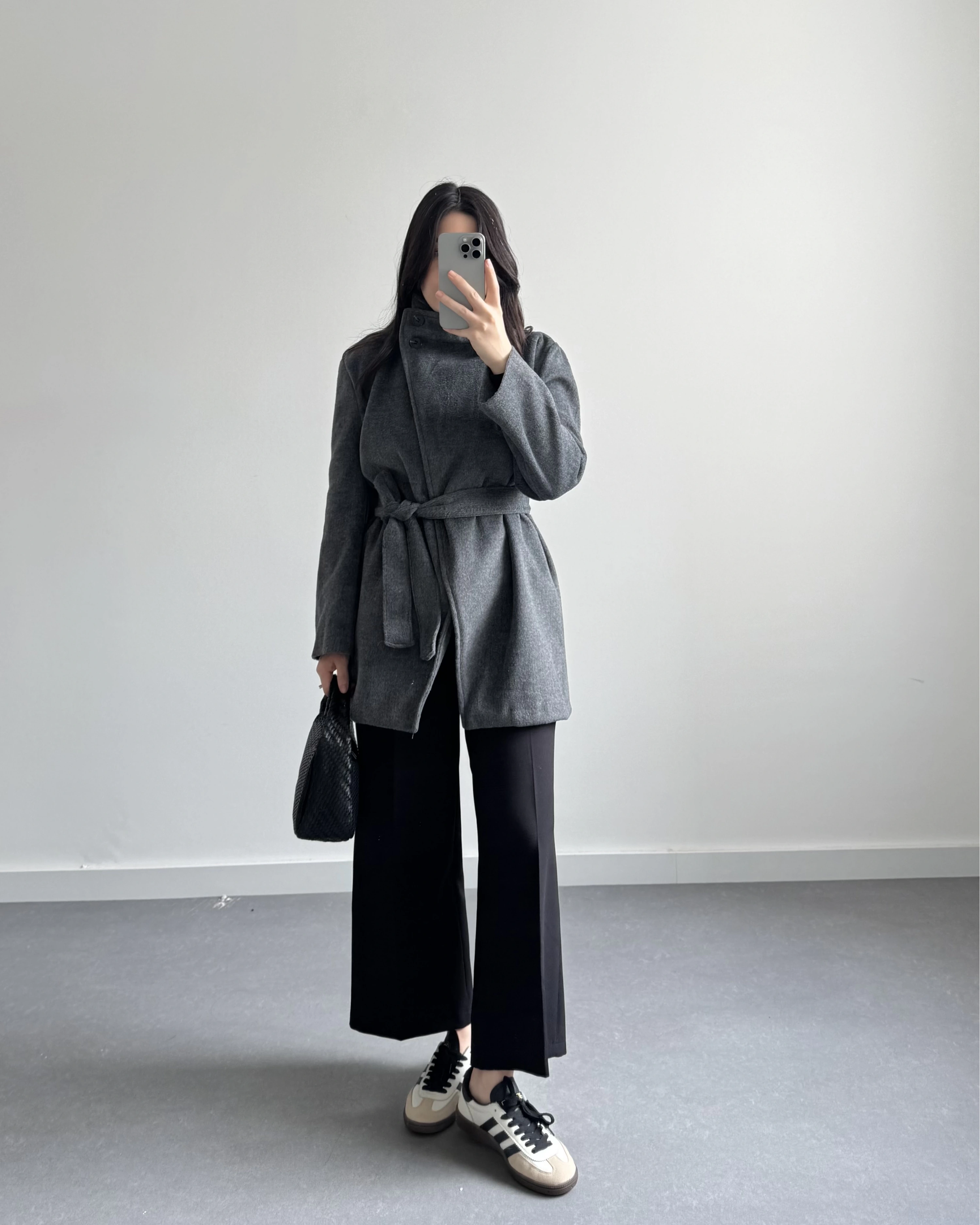 DİK YAKA KAŞE KABAN ANTRASİT