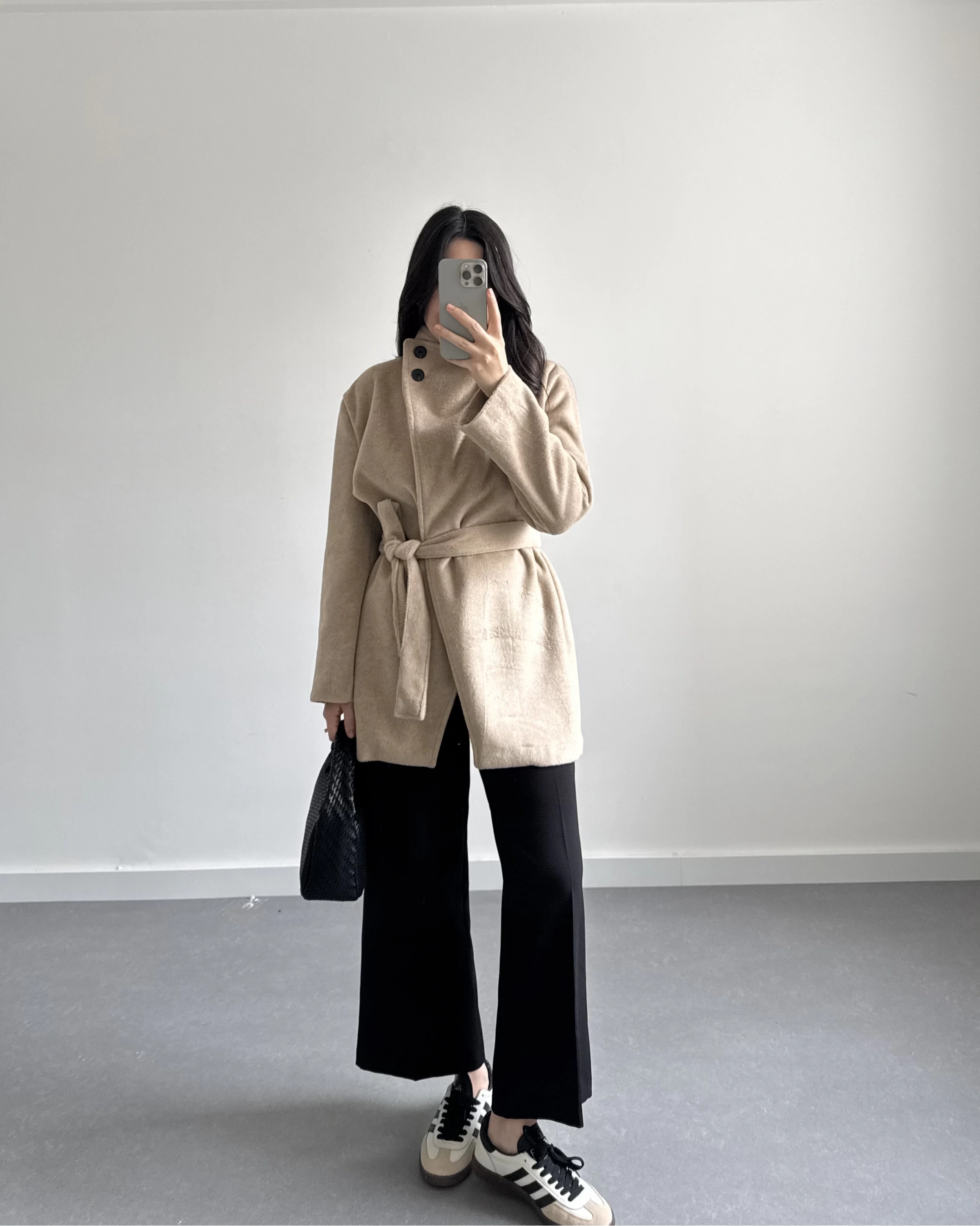 DİK YAKA KAŞE KABAN BEJ