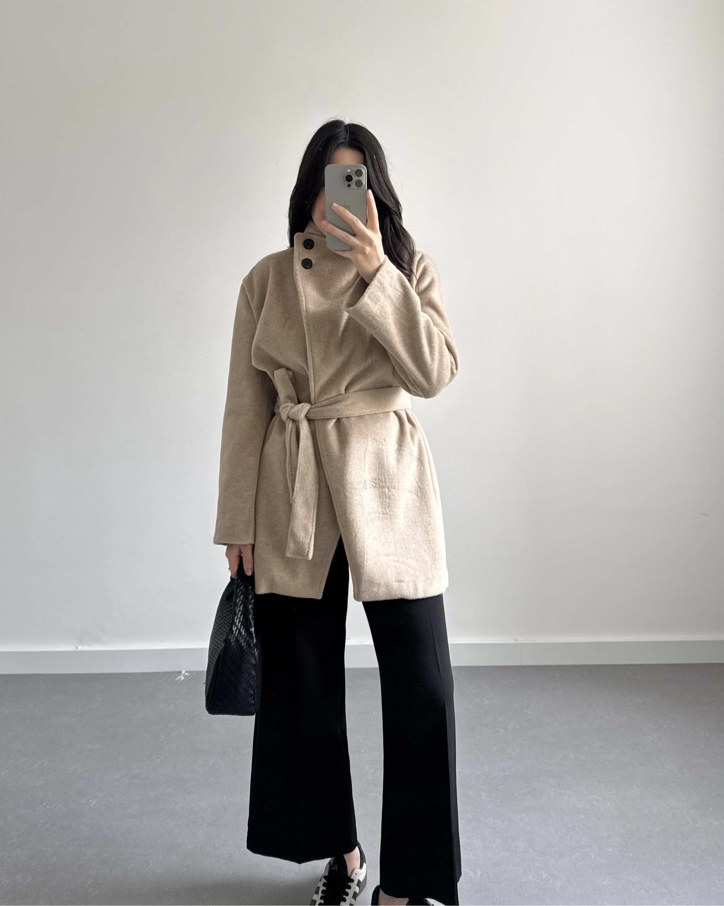 DİK YAKA KAŞE KABAN BEJ