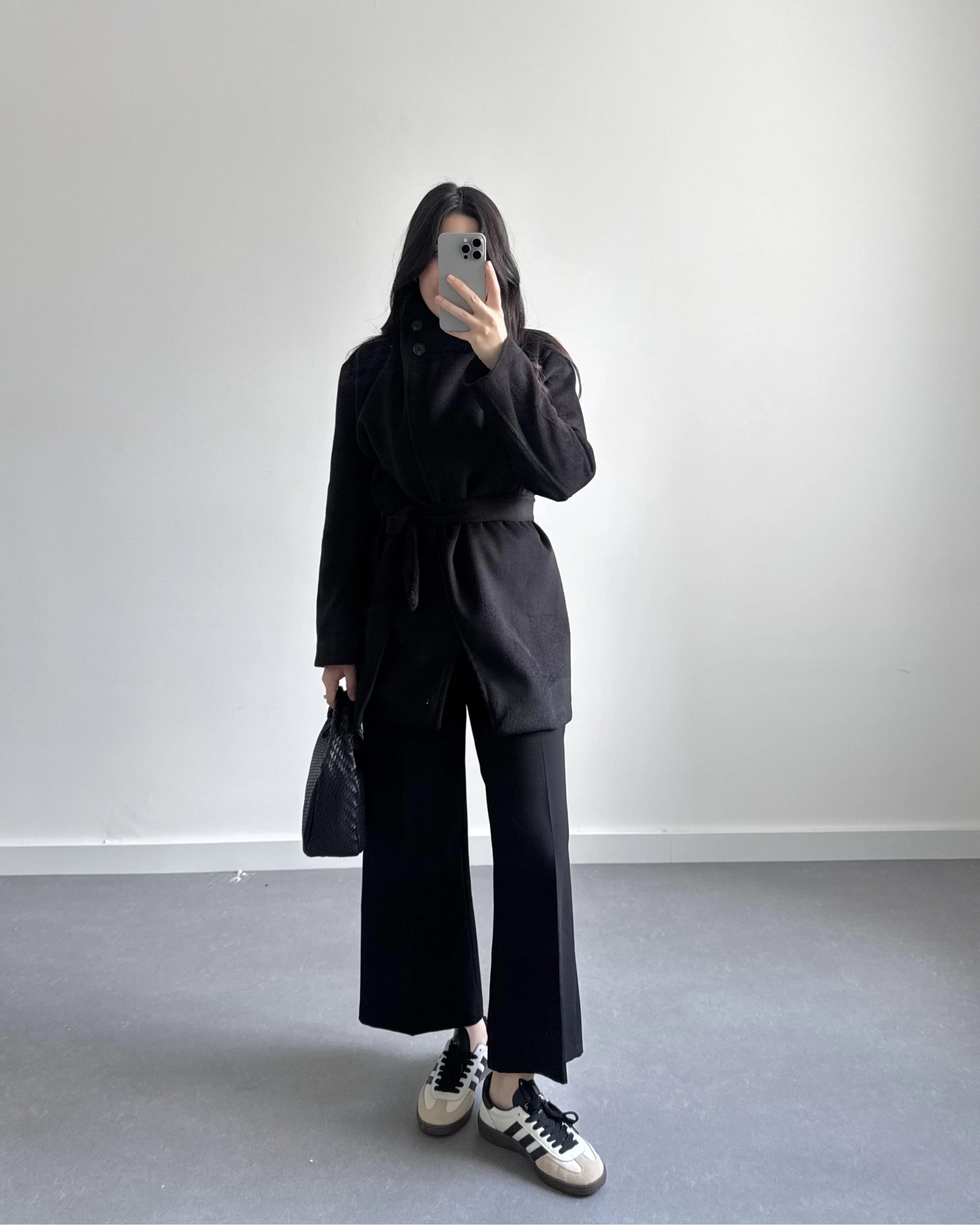 DİK YAKA KAŞE KABAN SİYAH