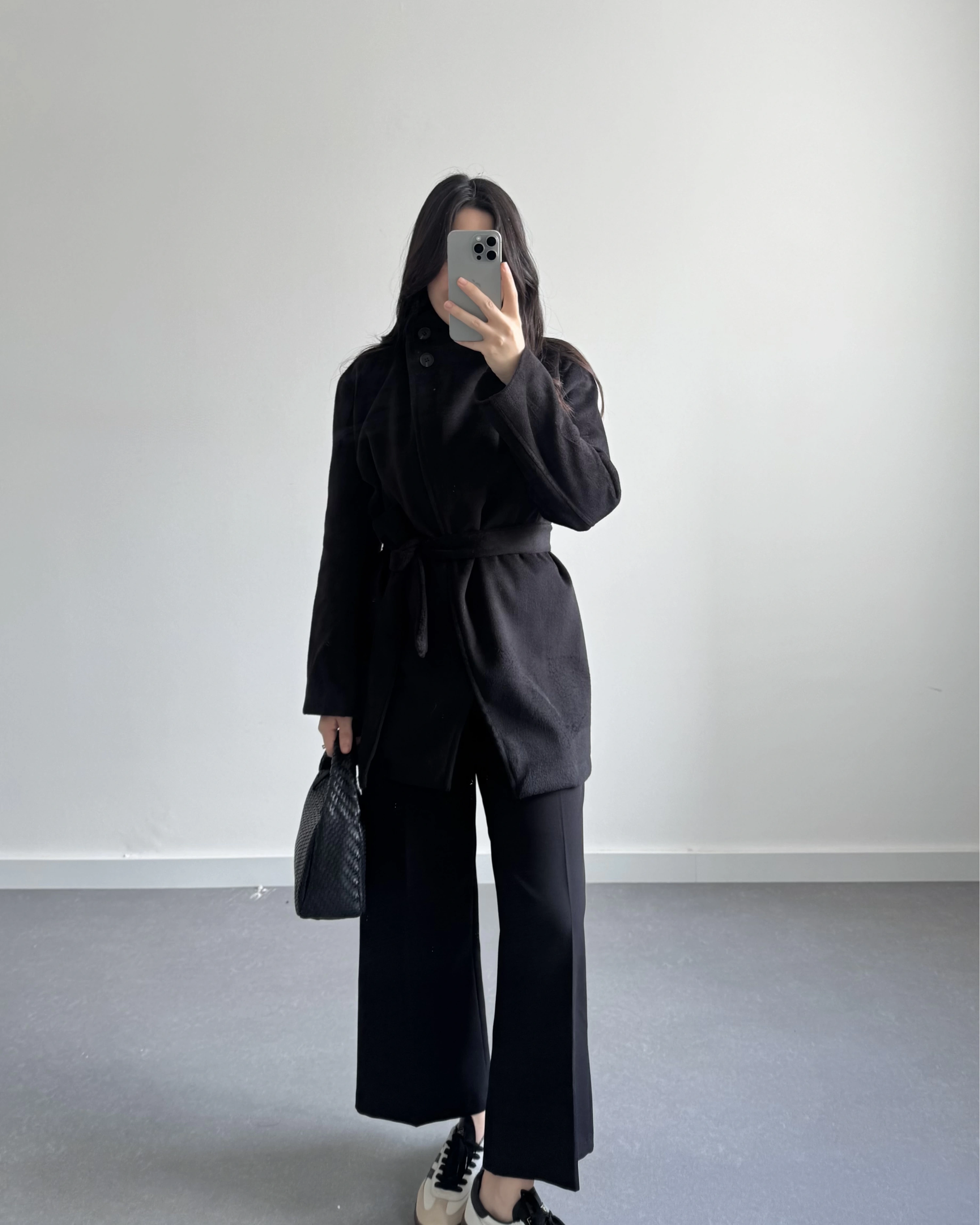 DİK YAKA KAŞE KABAN SİYAH