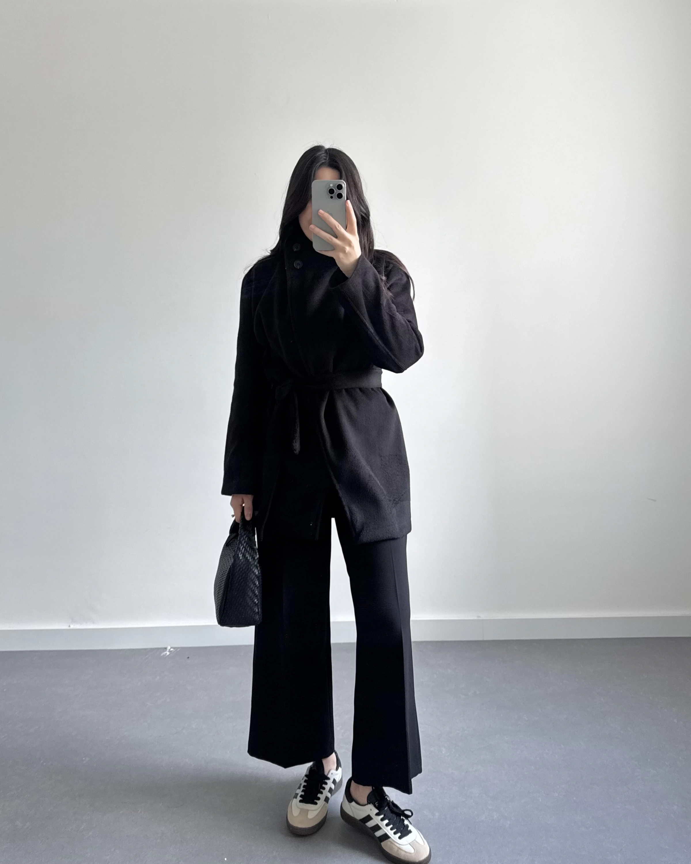 DİK YAKA KAŞE KABAN SİYAH