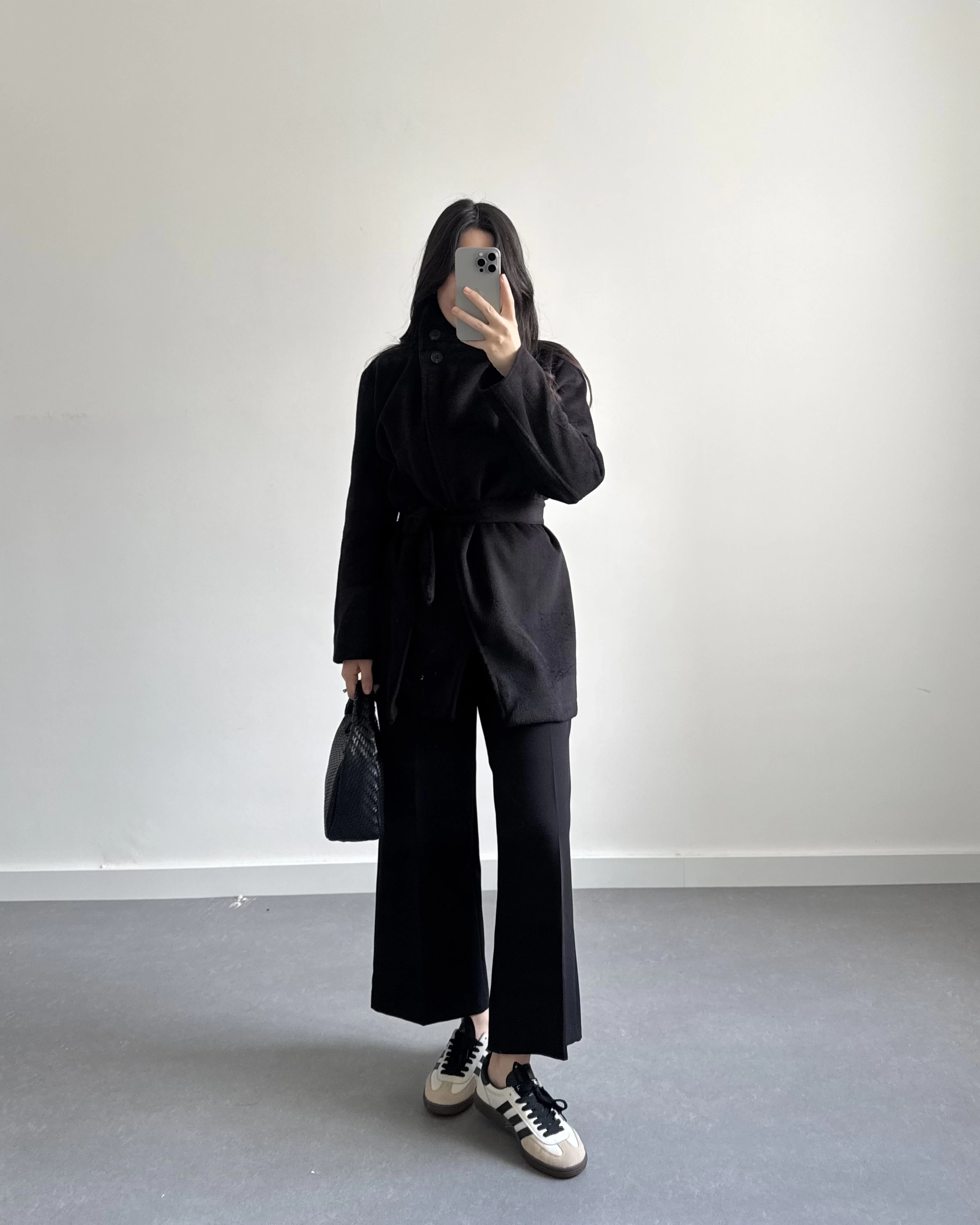 DİK YAKA KAŞE KABAN SİYAH