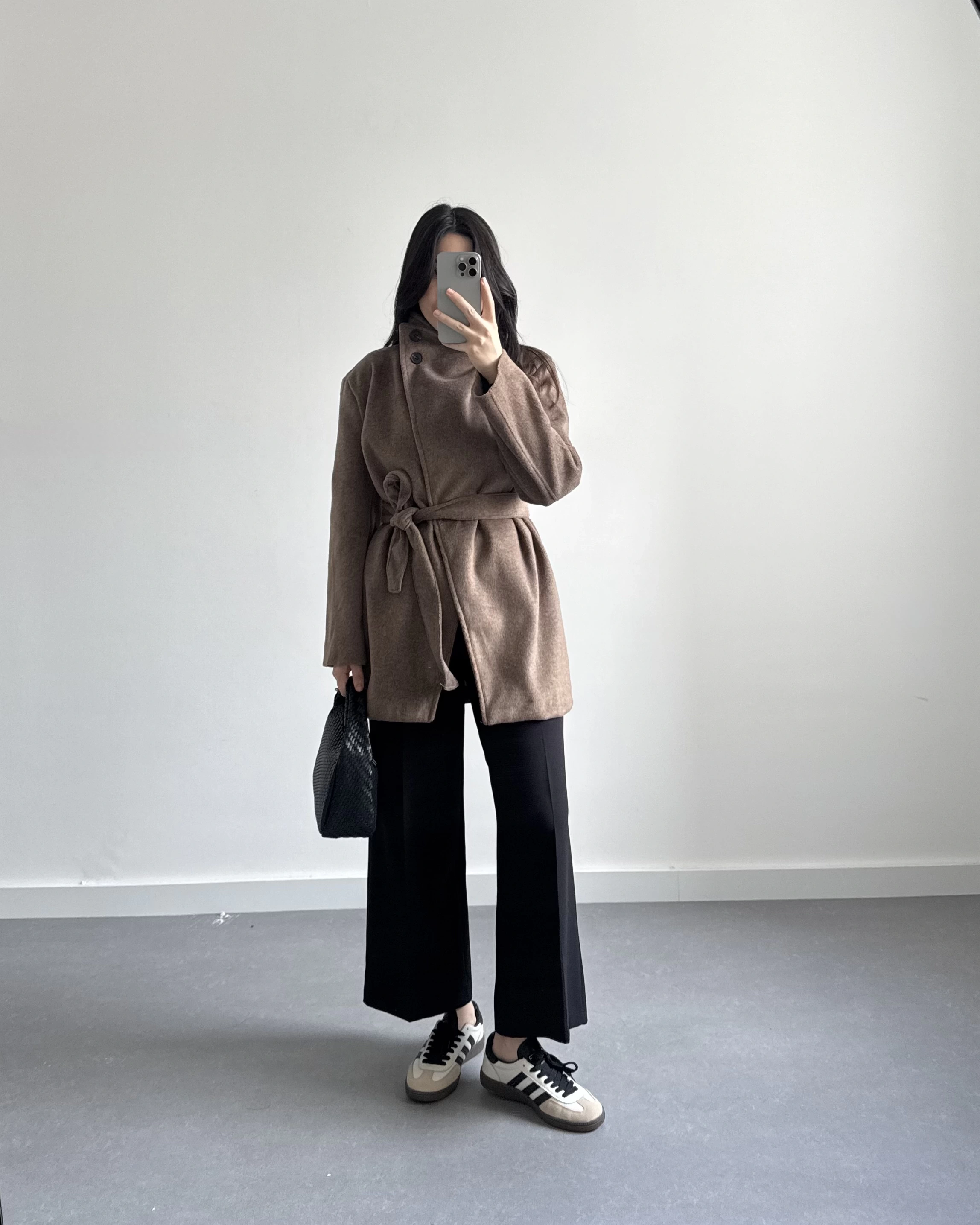 DİK YAKA KAŞE KABAN KAHVE