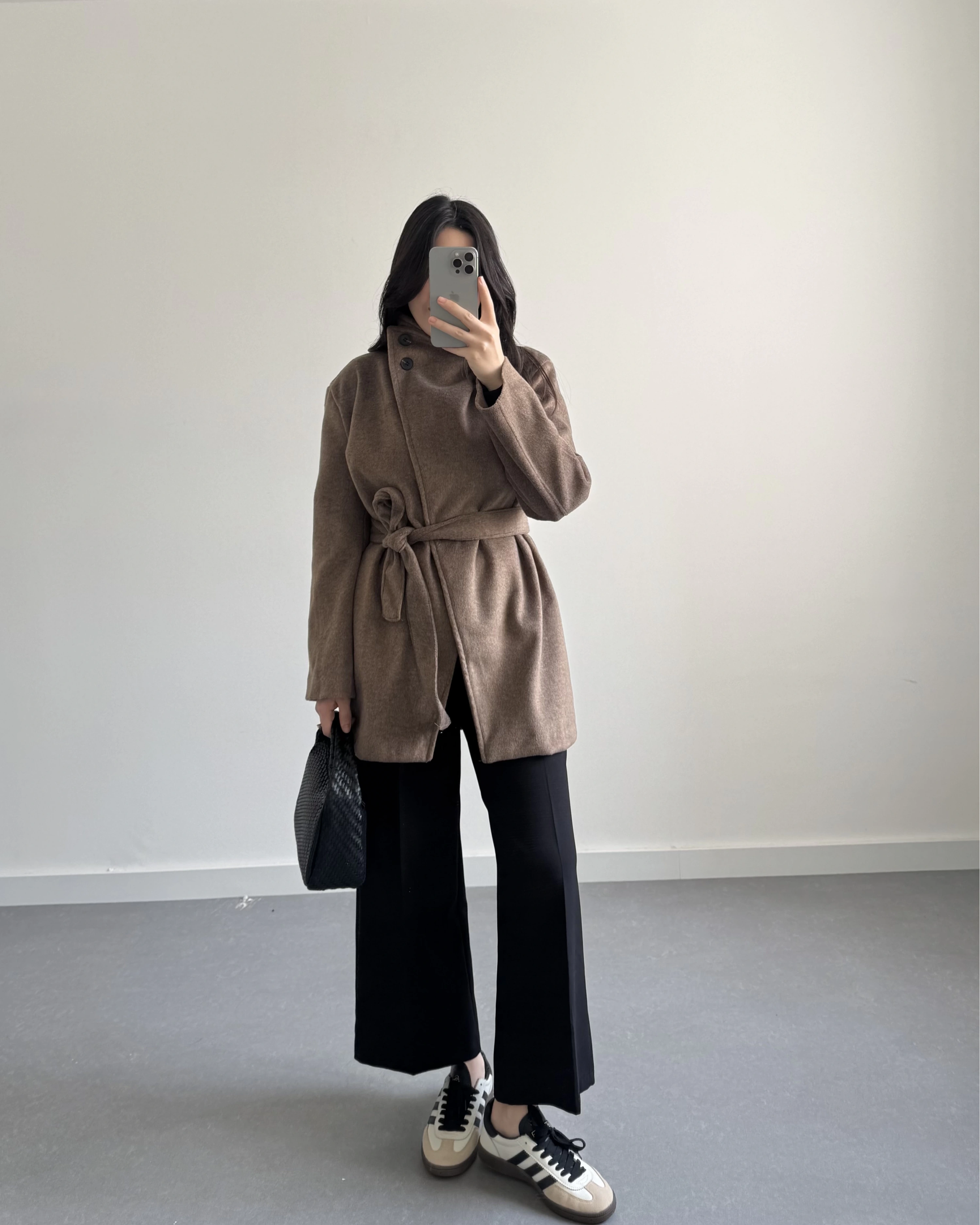 DİK YAKA KAŞE KABAN KAHVE