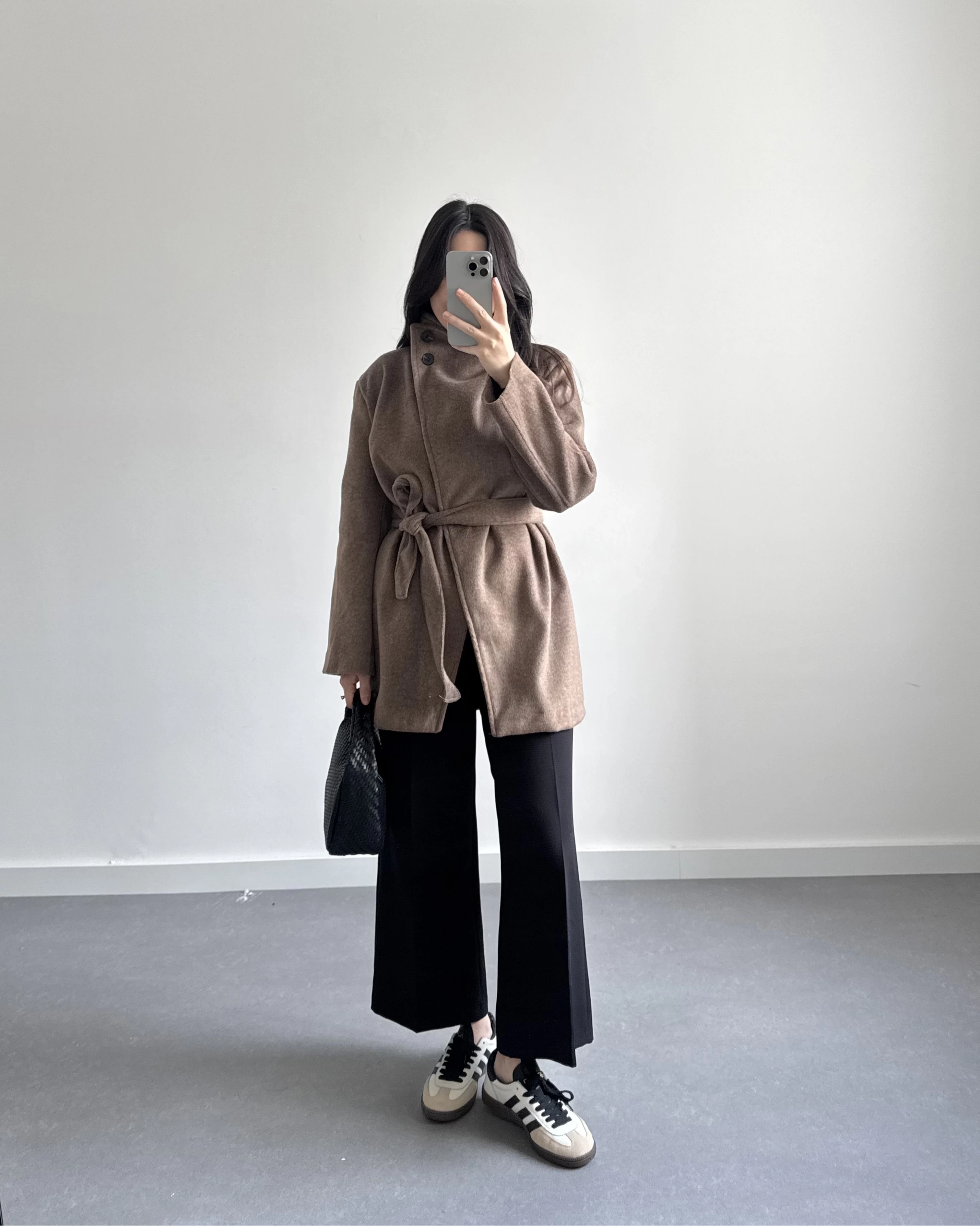 DİK YAKA KAŞE KABAN KAHVE