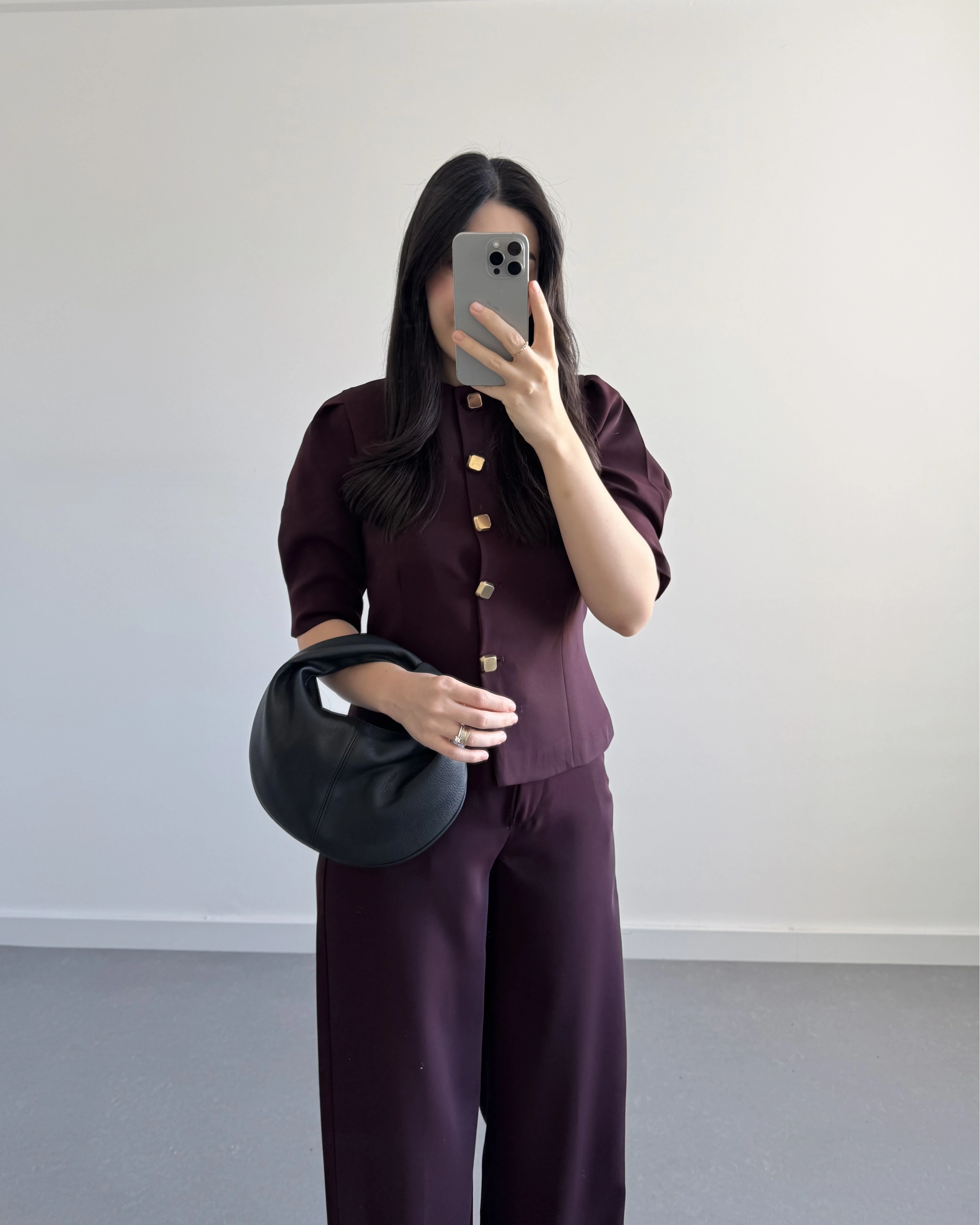 DÜĞME DETAYLI YELEK TAKIM BORDO