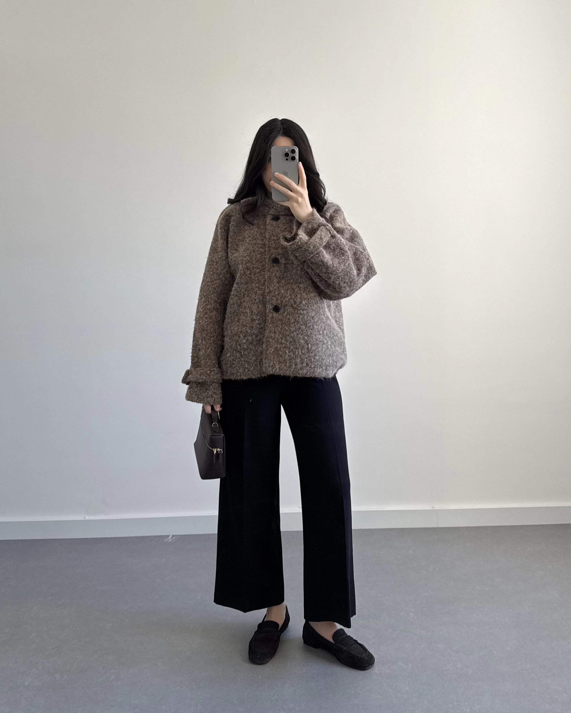 PREMİUM DÜĞMELİ KAŞE CEKET KAHVE