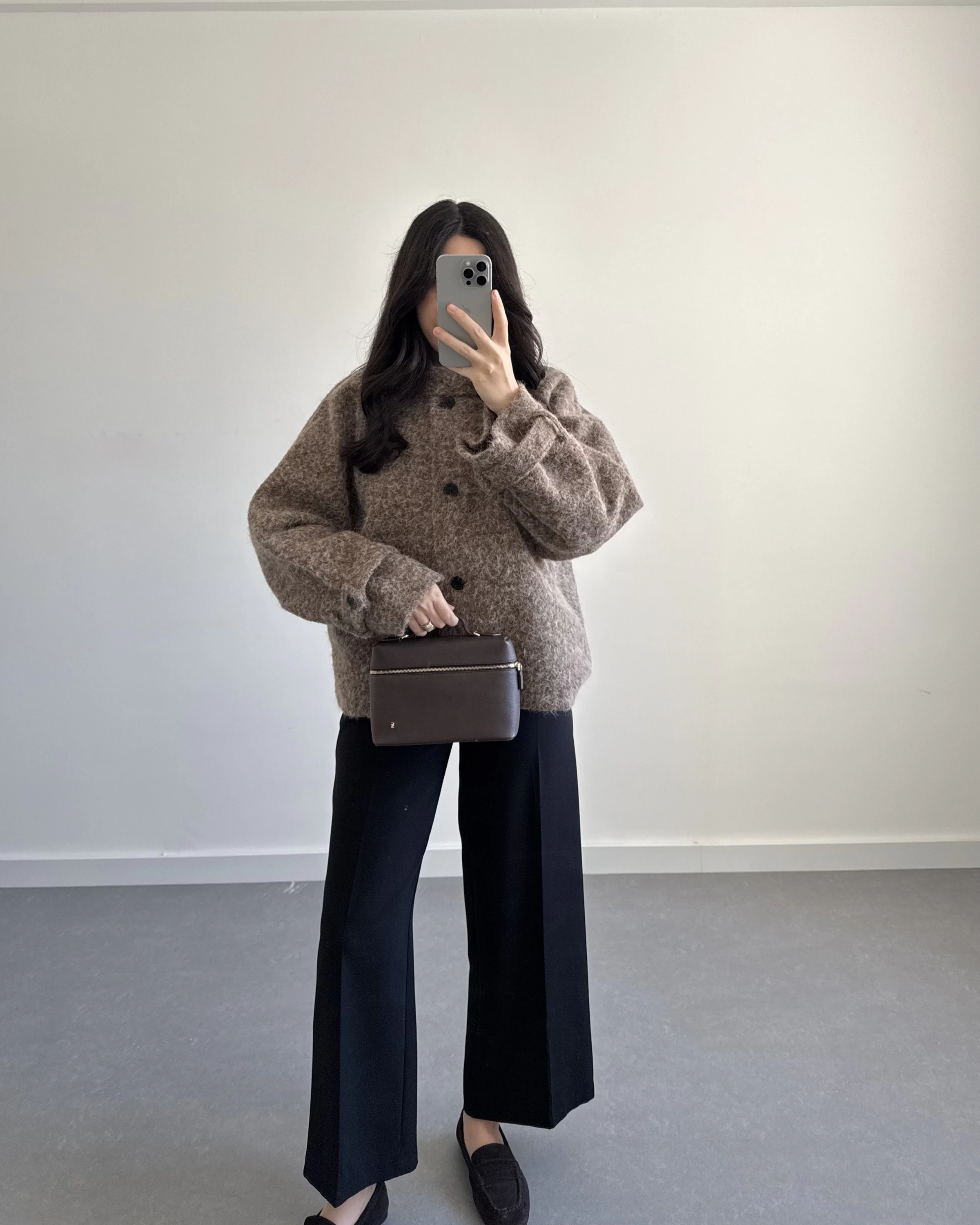 PREMİUM DÜĞMELİ KAŞE CEKET KAHVE