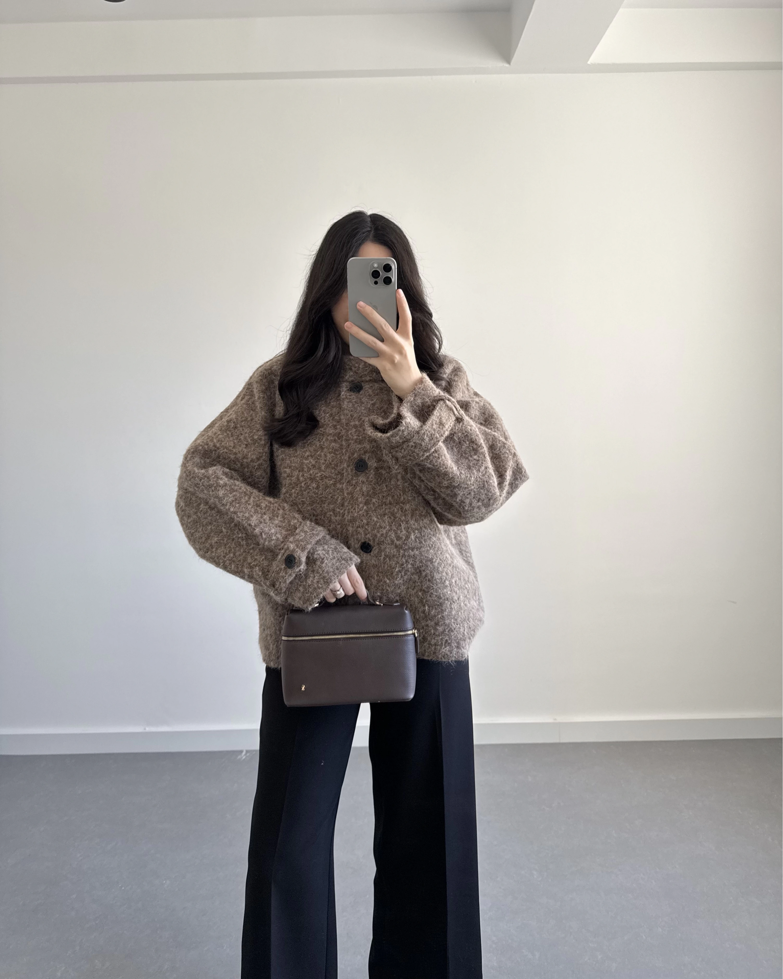 PREMİUM DÜĞMELİ KAŞE CEKET KAHVE