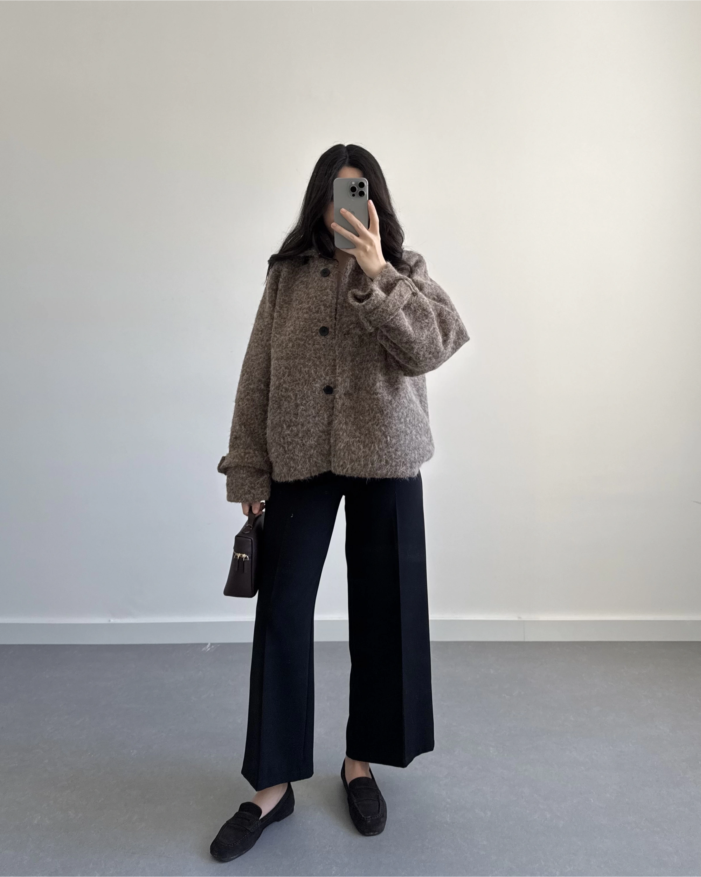 PREMİUM DÜĞMELİ KAŞE CEKET KAHVE