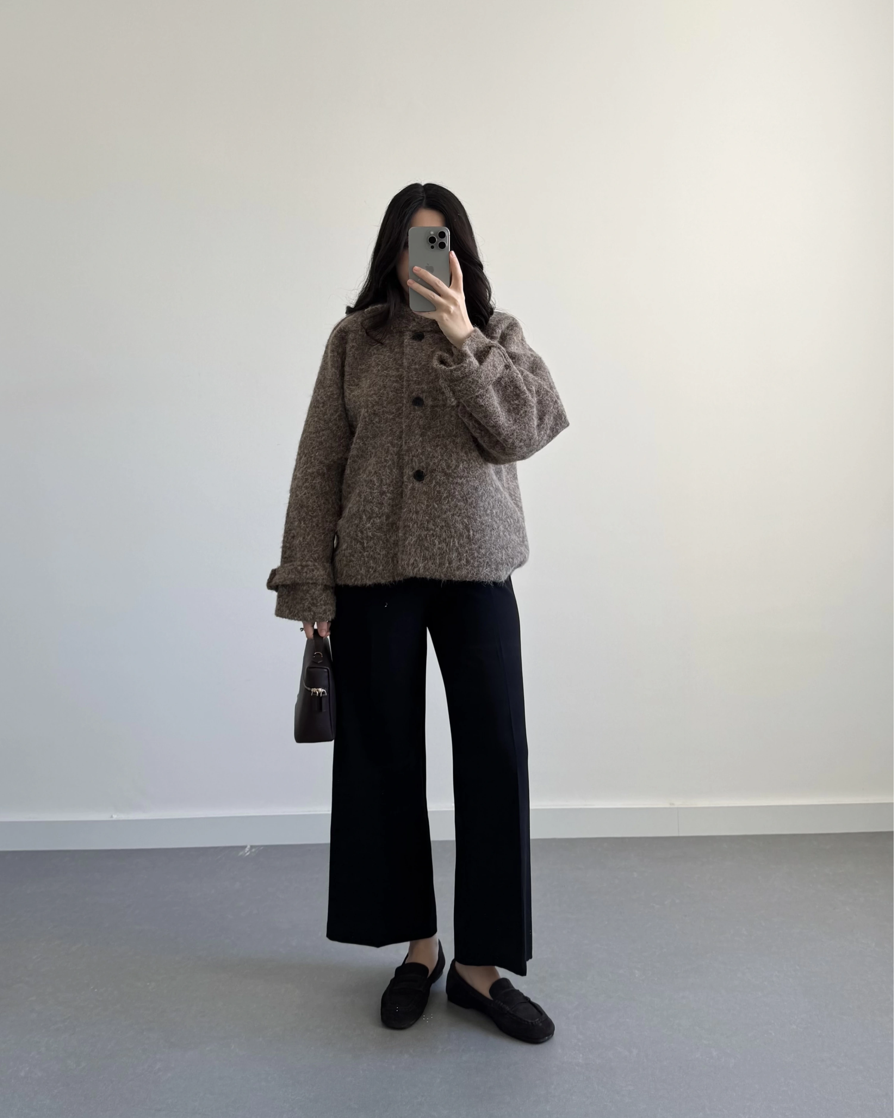 PREMİUM DÜĞMELİ KAŞE CEKET KAHVE