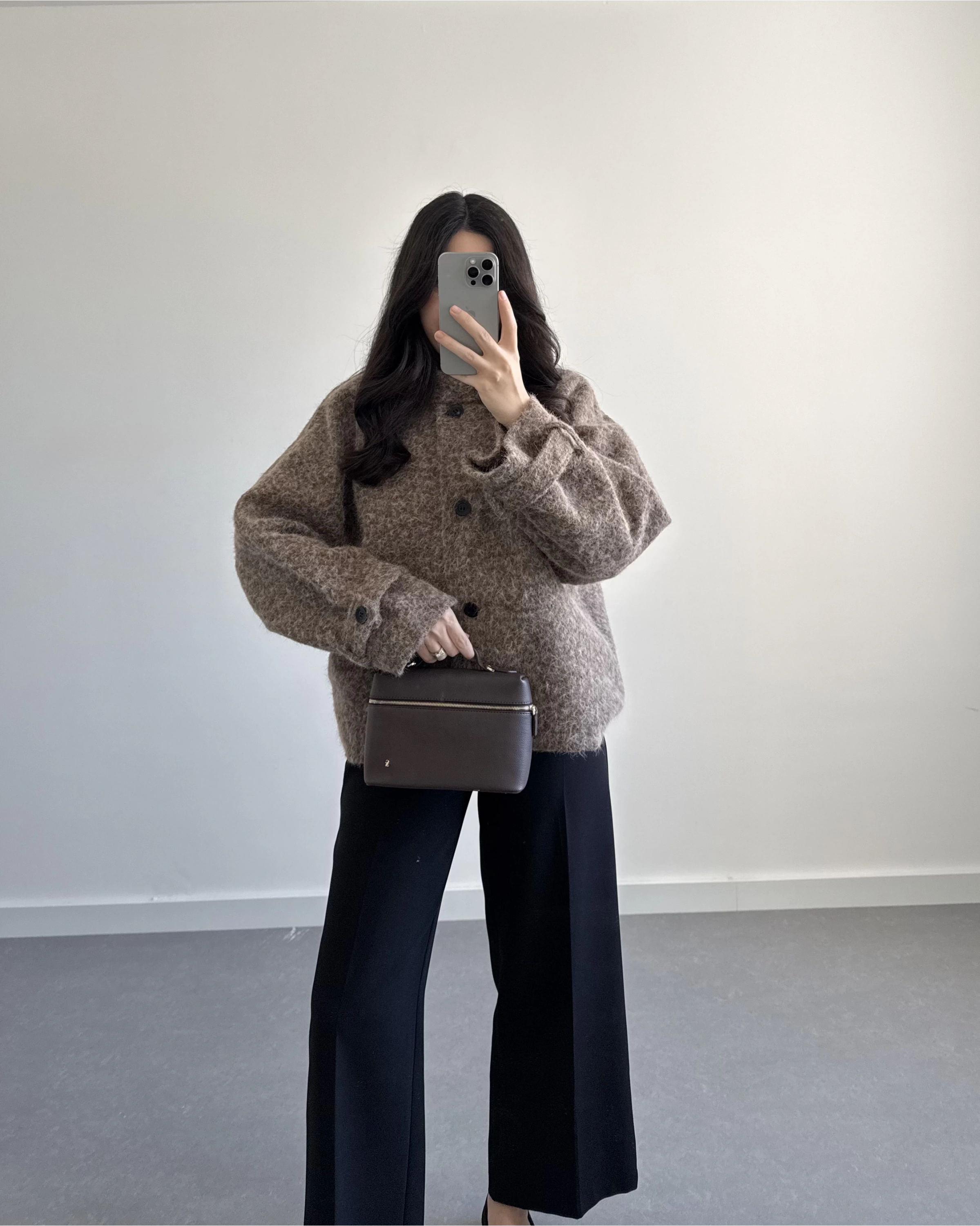 PREMİUM DÜĞMELİ KAŞE CEKET KAHVE