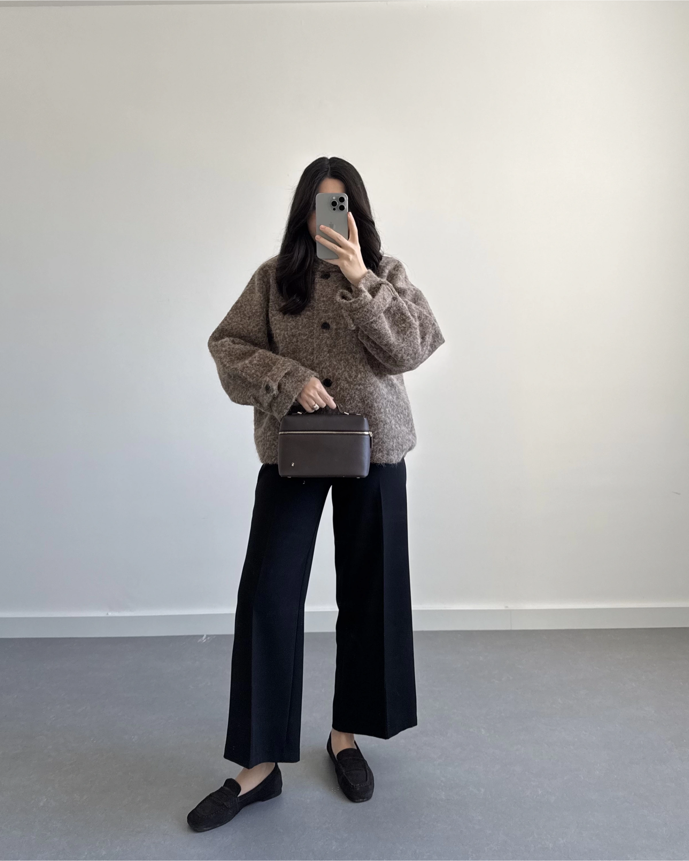 PREMİUM DÜĞMELİ KAŞE CEKET KAHVE