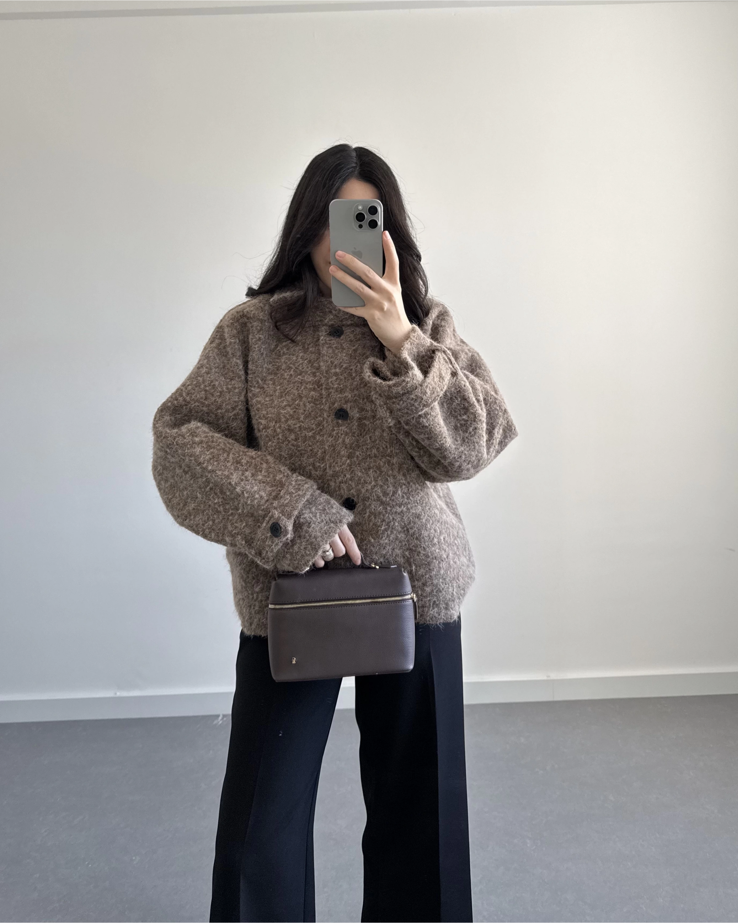 PREMİUM DÜĞMELİ KAŞE CEKET KAHVE