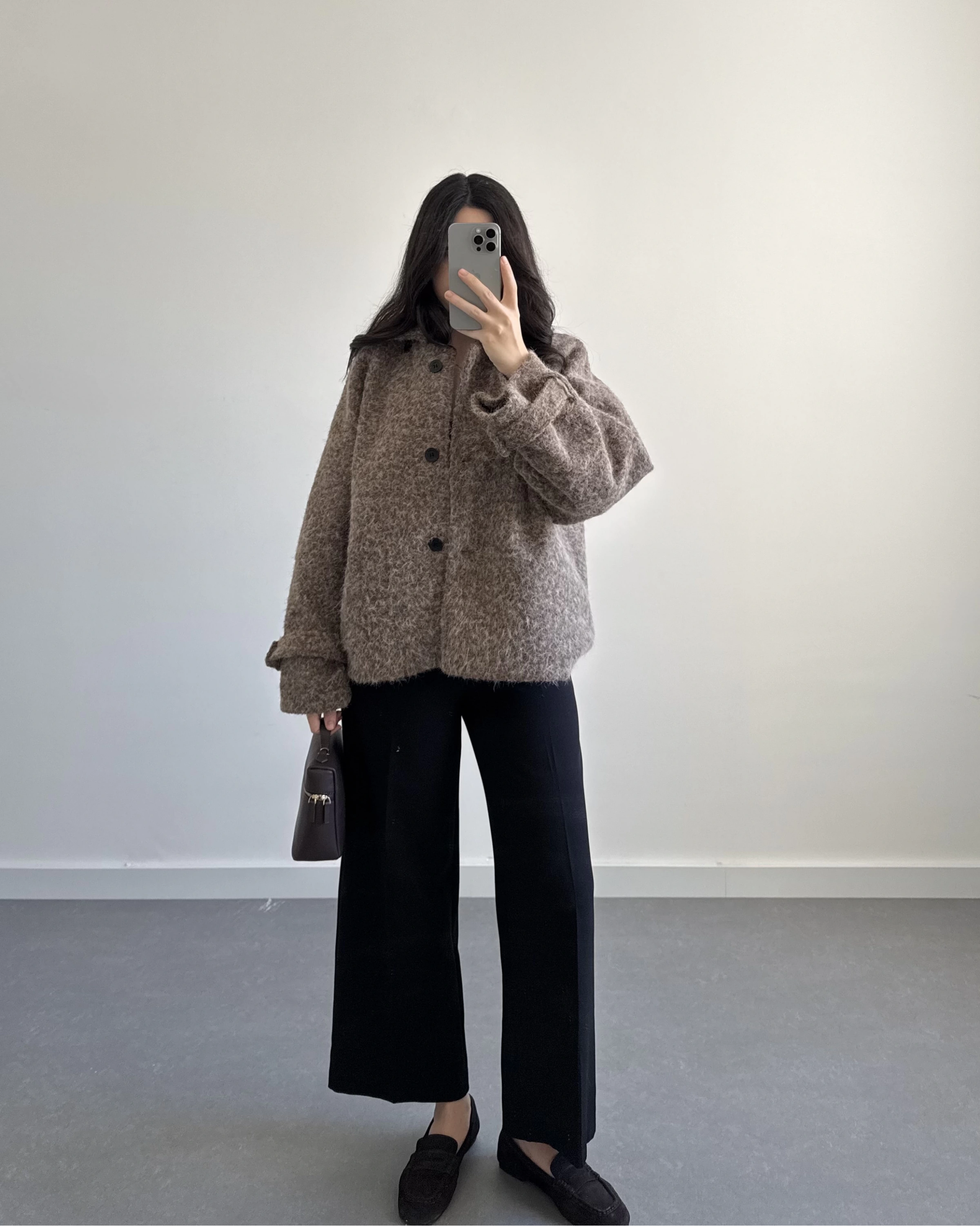 PREMİUM DÜĞMELİ KAŞE CEKET KAHVE