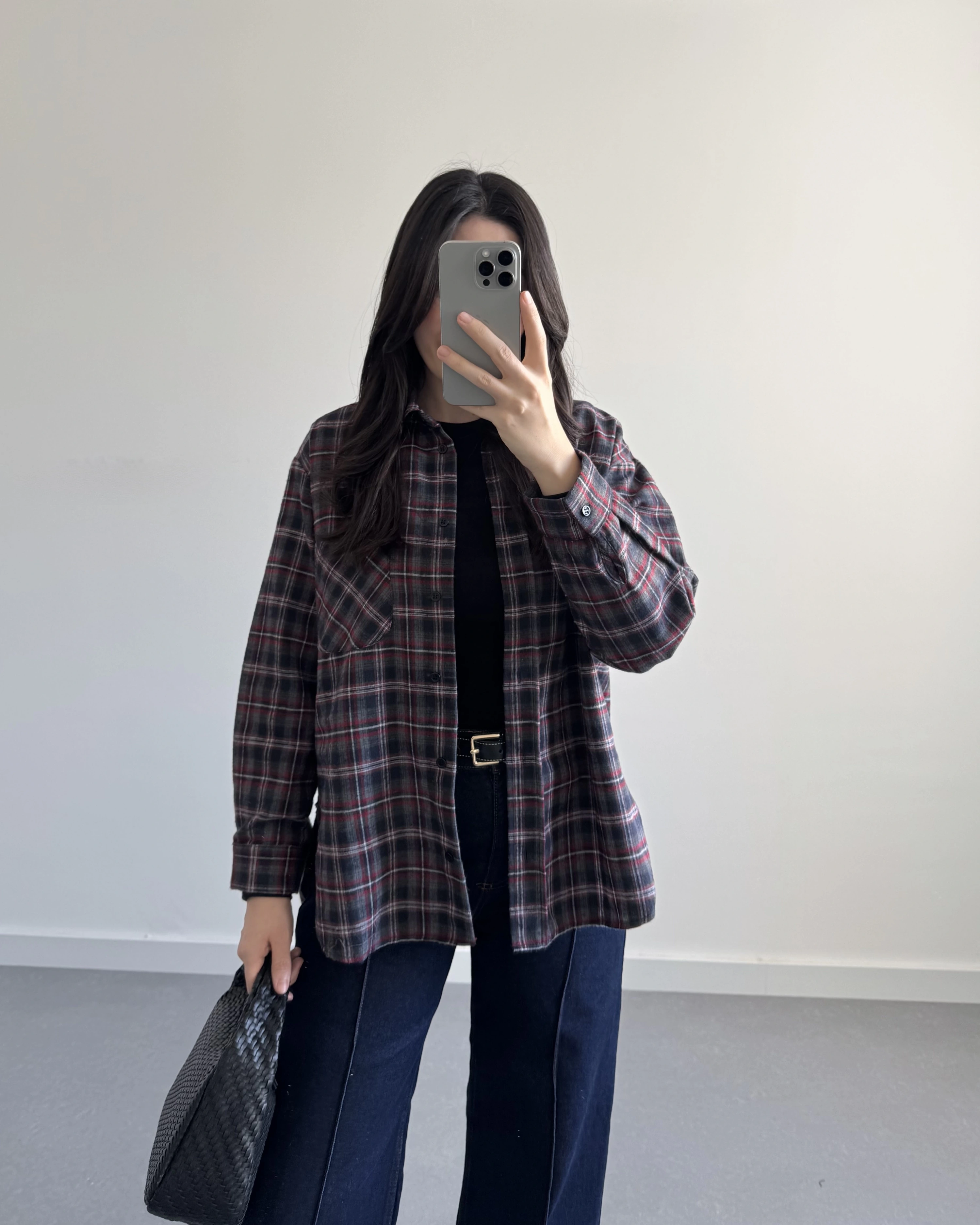 EKOSE DESEN GÖMLEK LACİVERT