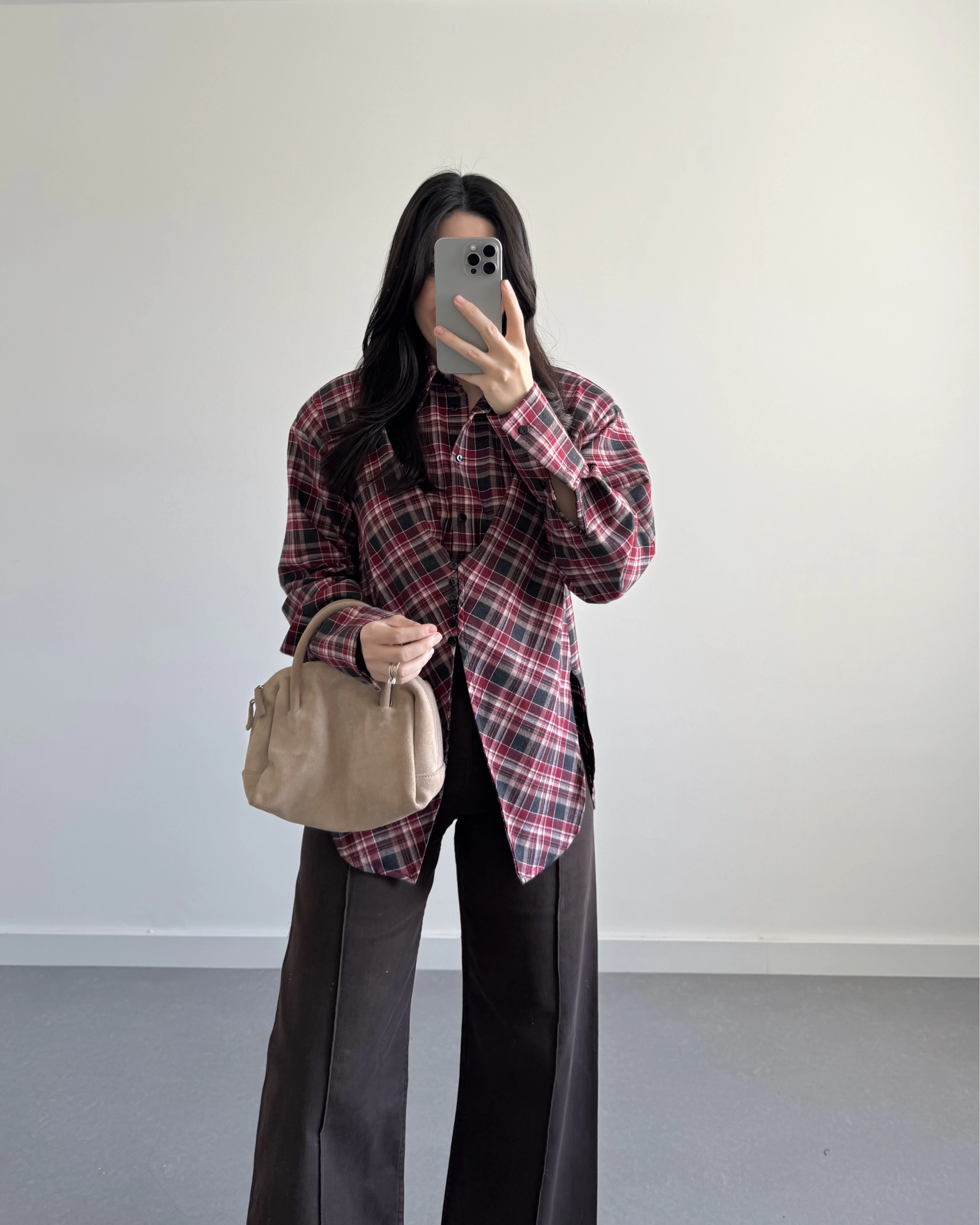 EKOSE DESEN VATKALI GÖMLEK KIRMIZI