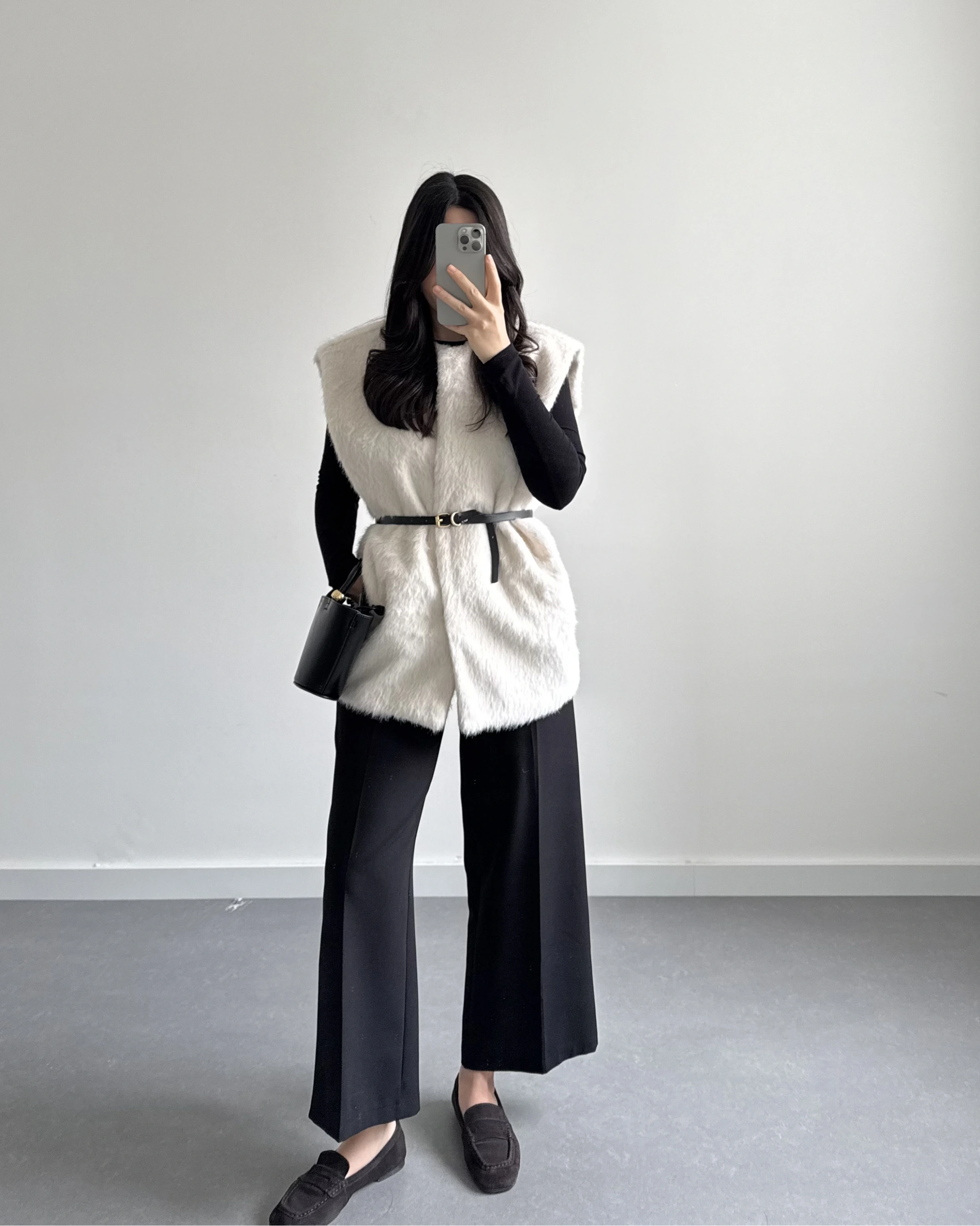 EKRU KEMERLİ PELUŞ YELEK