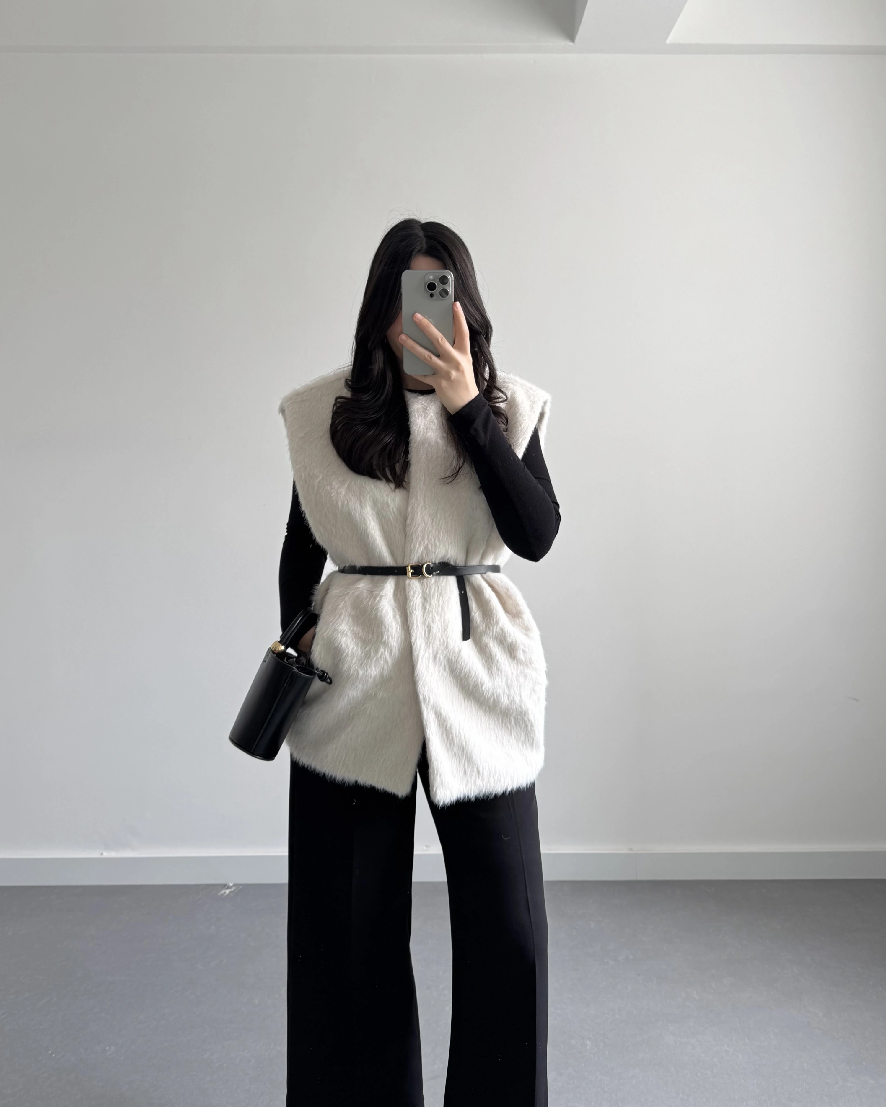 EKRU KEMERLİ PELUŞ YELEK