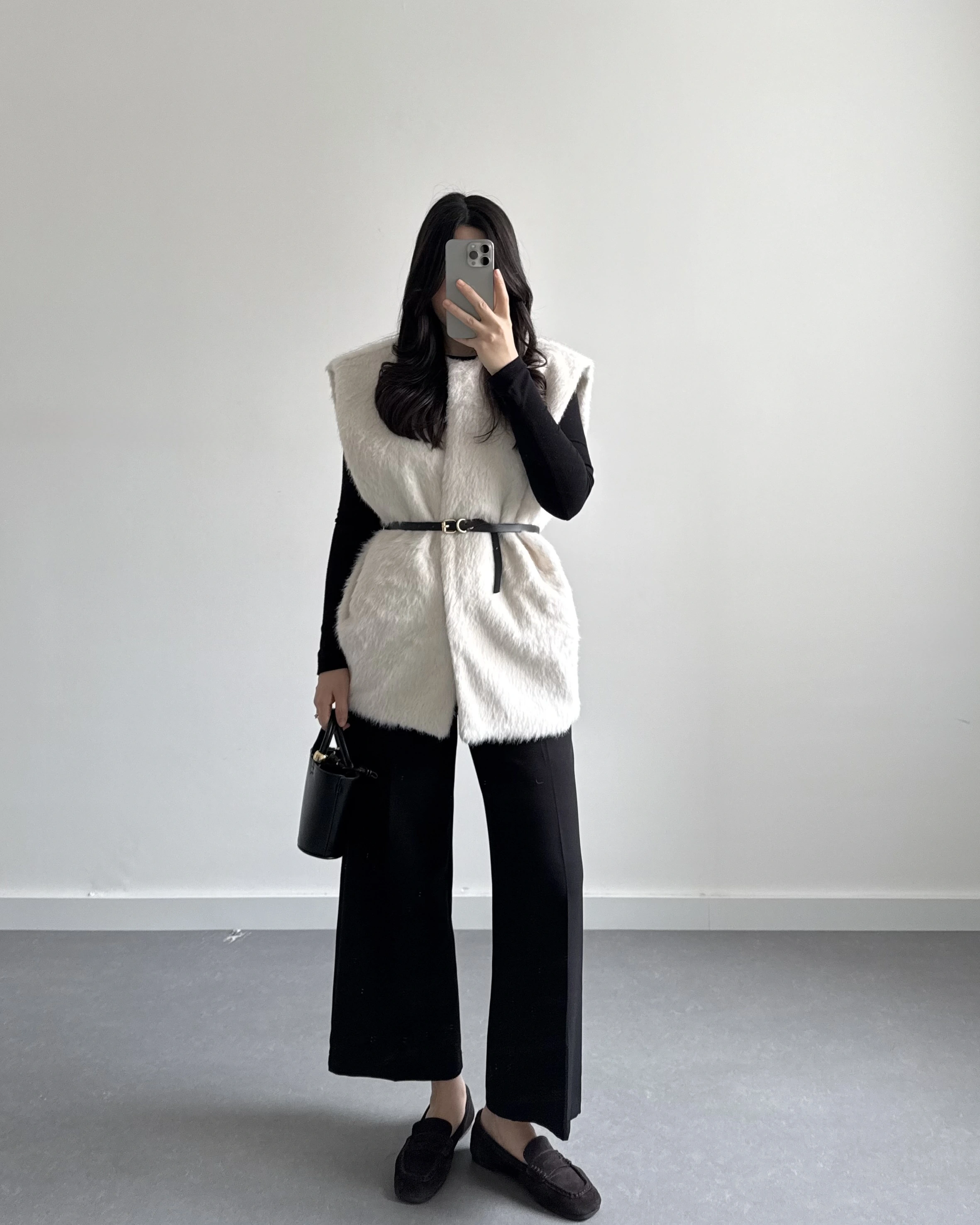 EKRU KEMERLİ PELUŞ YELEK