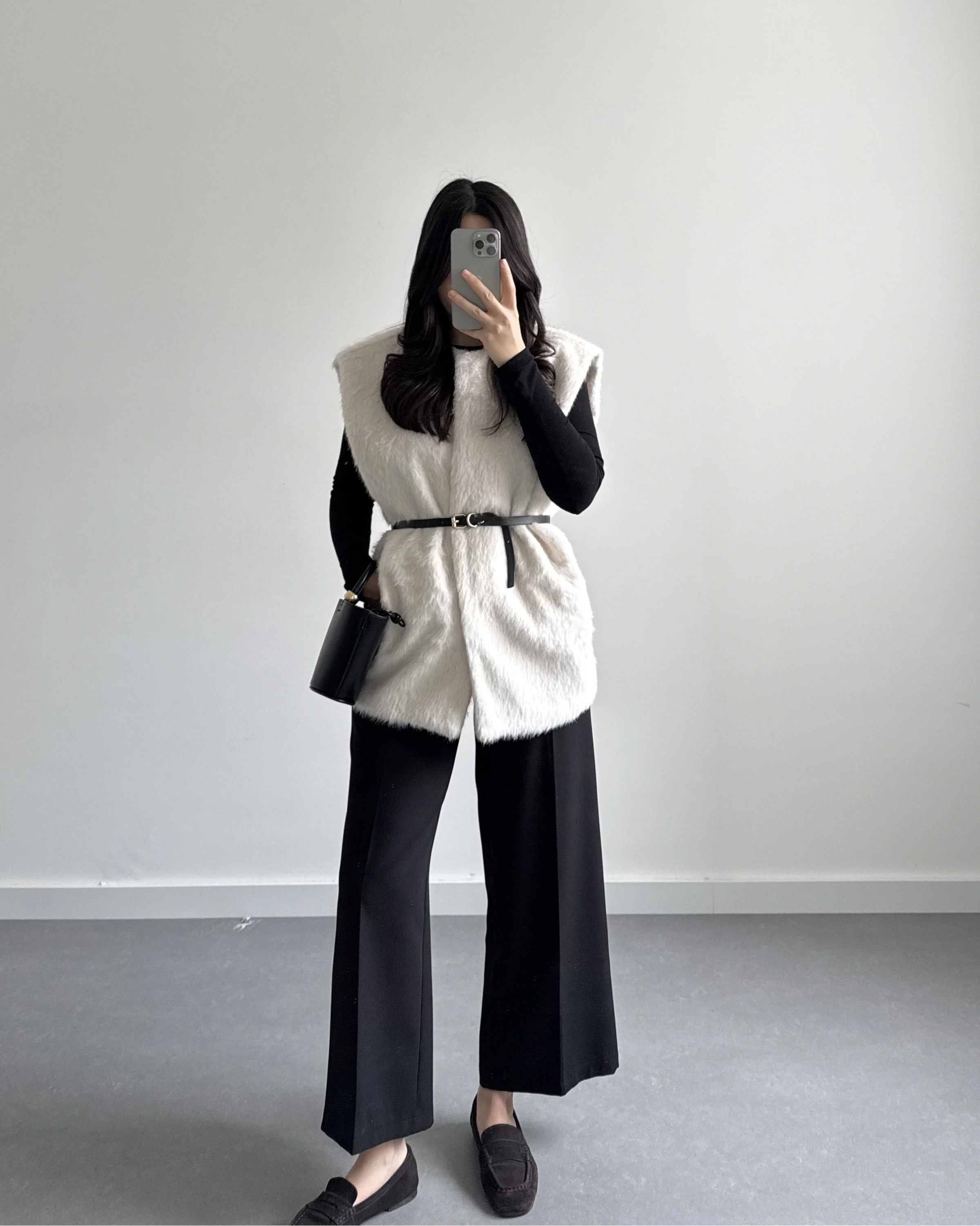 EKRU KEMERLİ PELUŞ YELEK