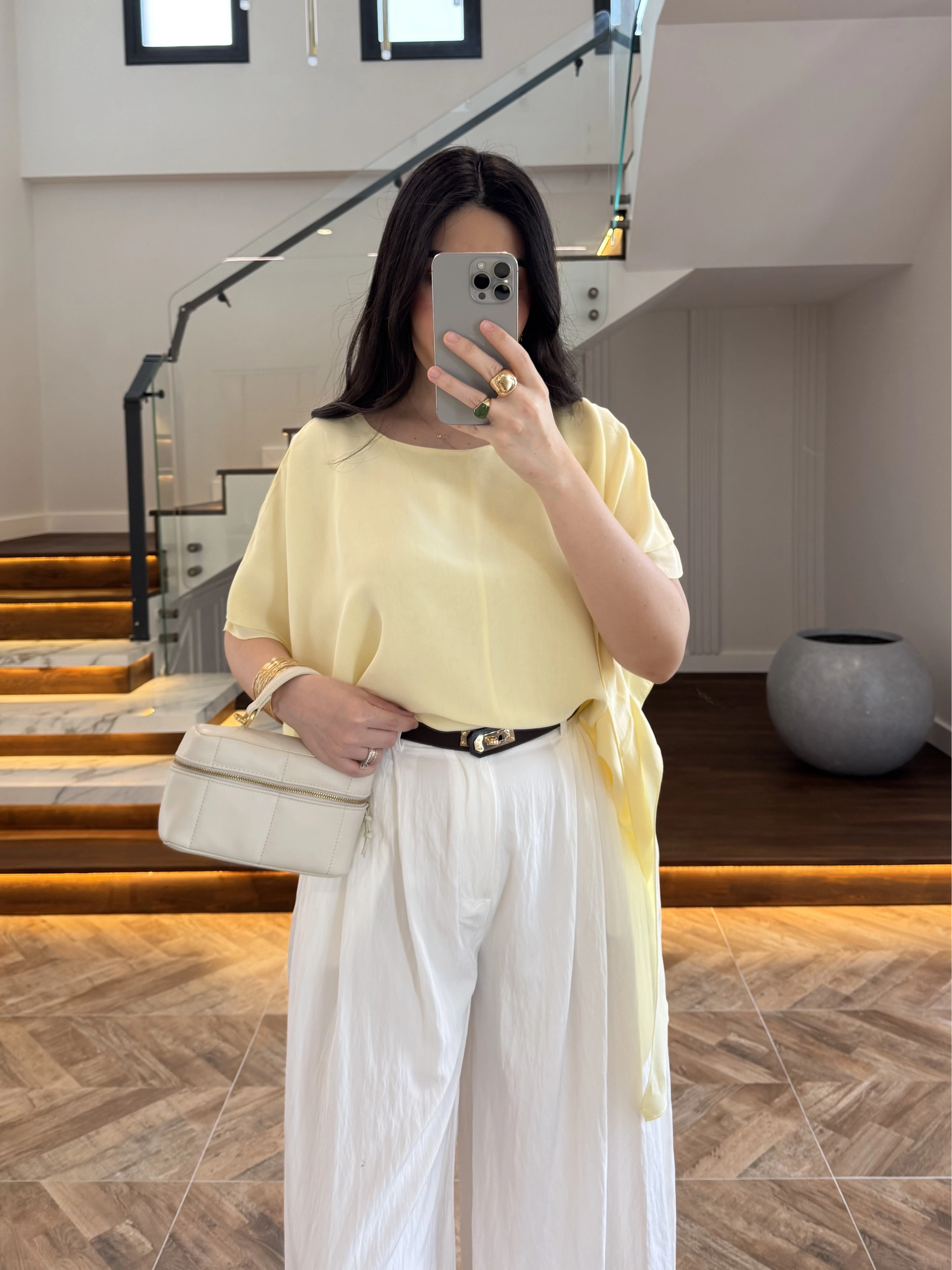 EKRU KEMERLİ PİLELİ PANTOLON-51419
