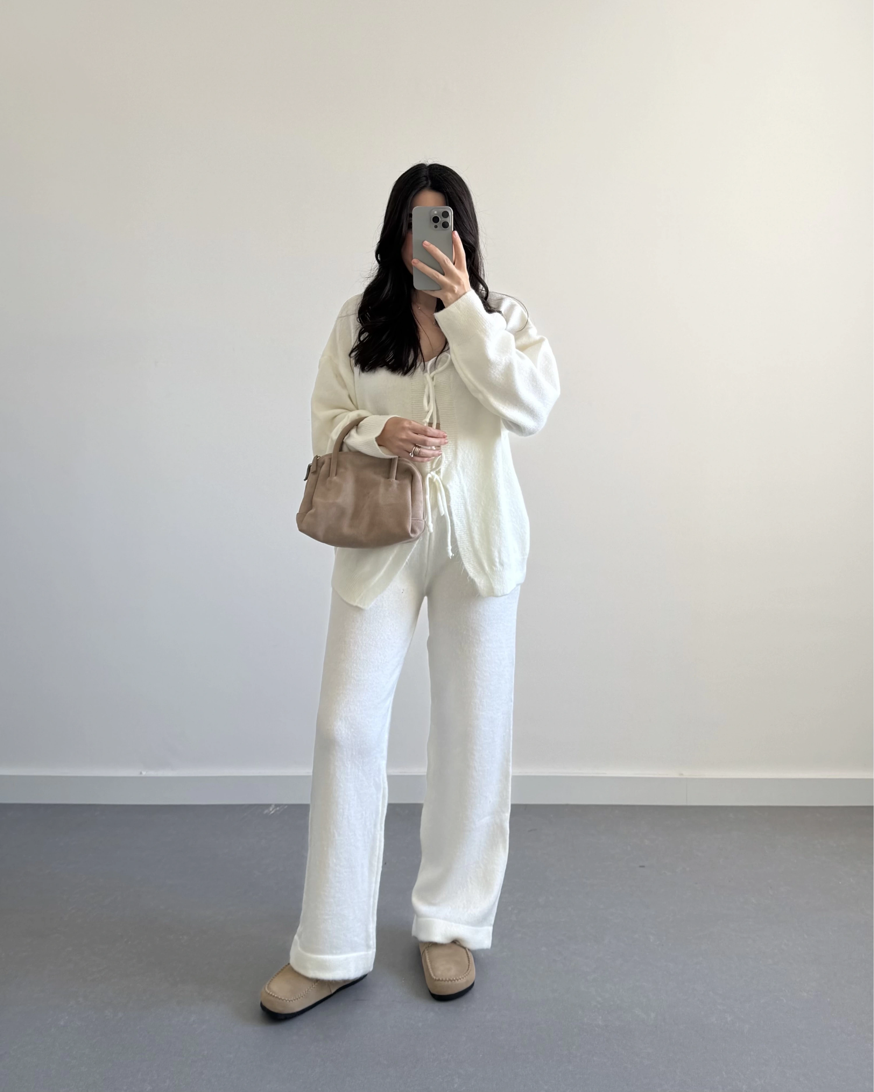 EKRU ÖNÜ BAĞLAMALI PİNTEREST TAKIM