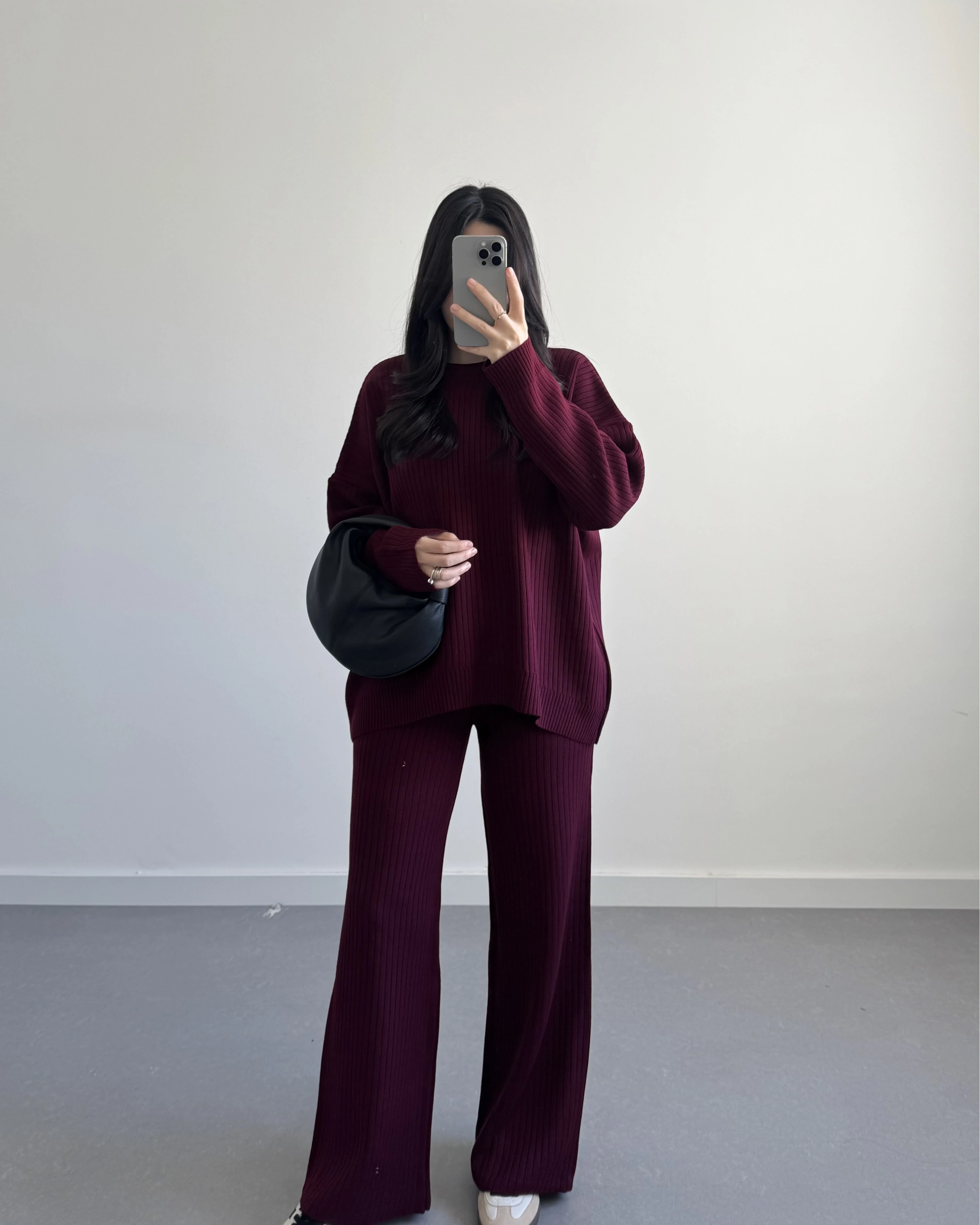 FİTİLLİ BORDO BASİC TRİKO TAKIM